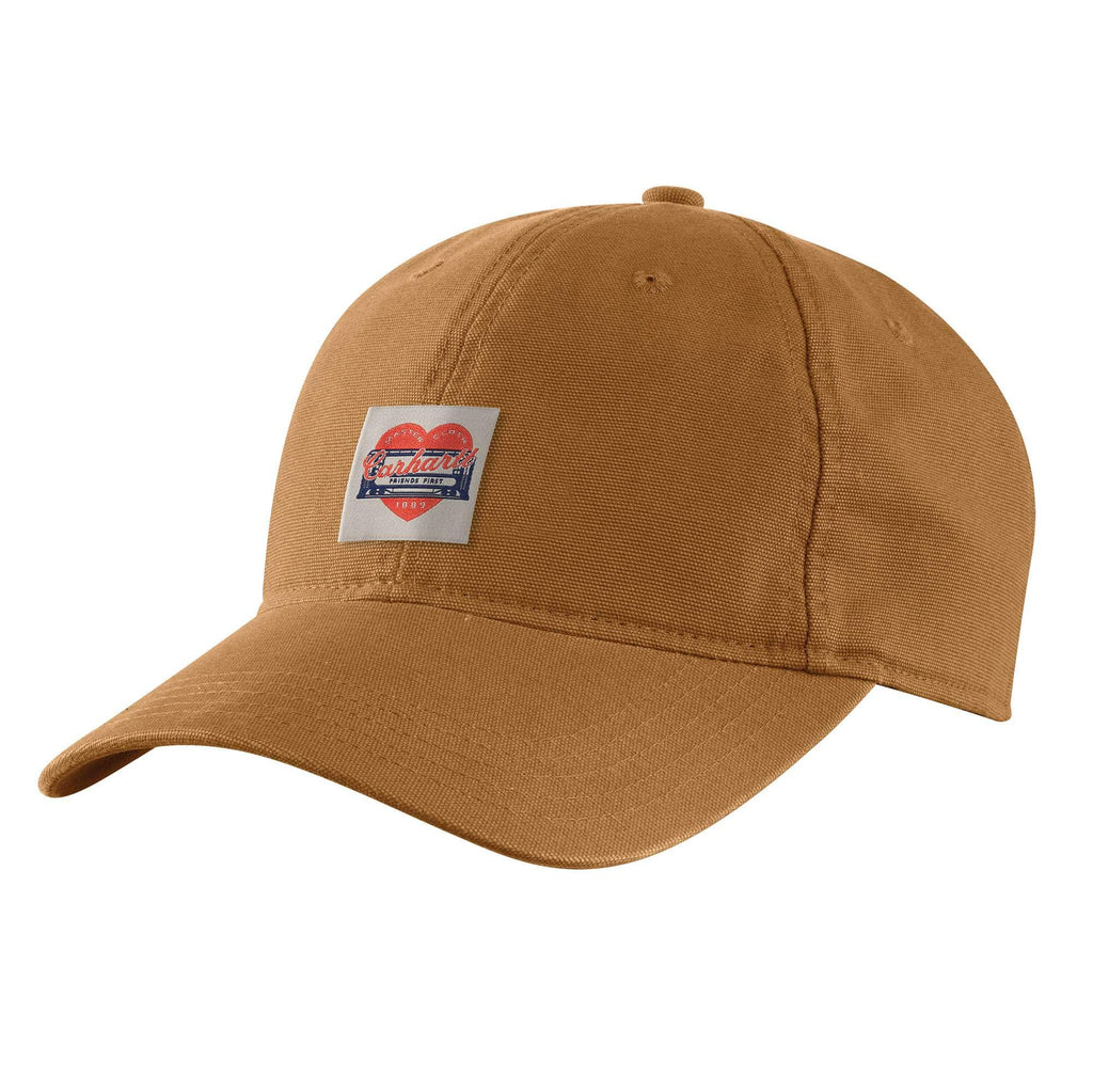 Heart patch canvas baseball cap