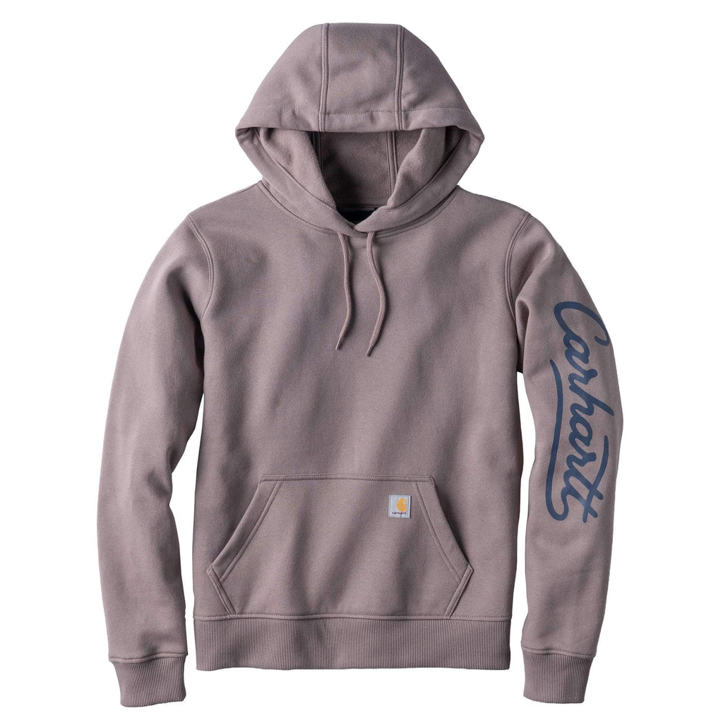 Women's sawyer script logo sleeve hoodie