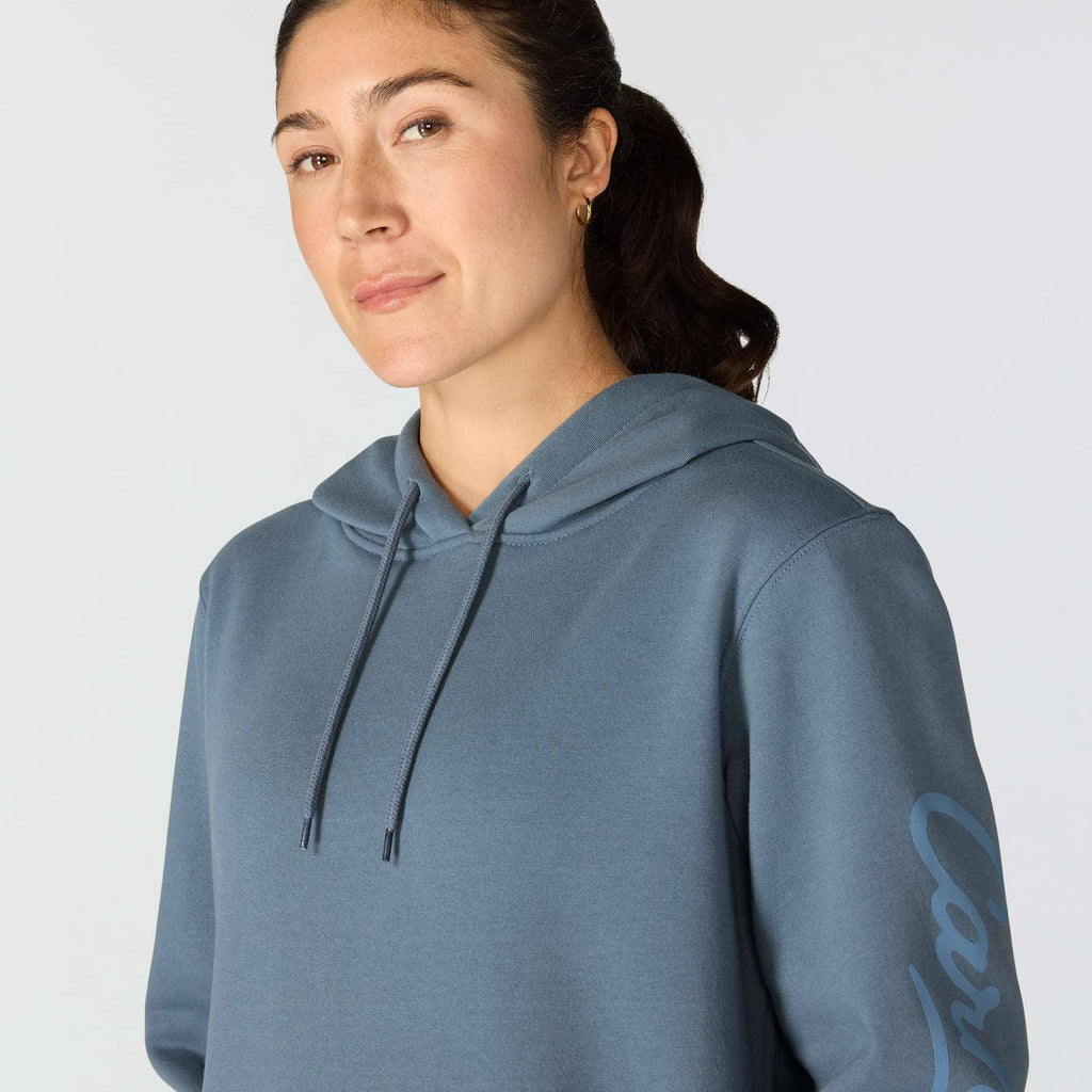 Women's sawyer script logo sleeve hoodie