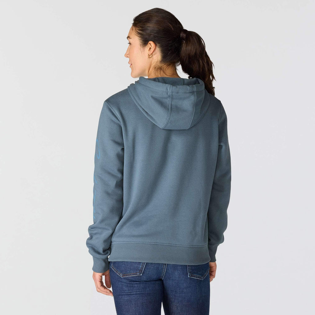Women's sawyer script logo sleeve hoodie