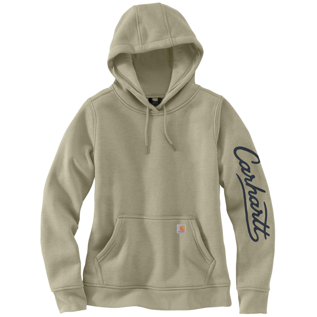 Women's sawyer script logo sleeve hoodie