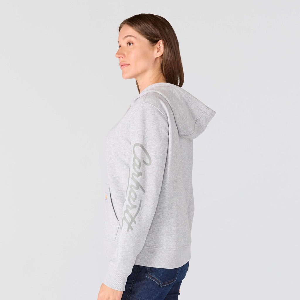 Women's sawyer script logo sleeve hoodie