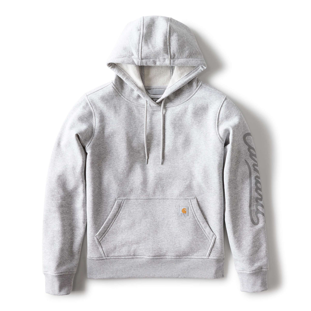 Women's sawyer script logo sleeve hoodie
