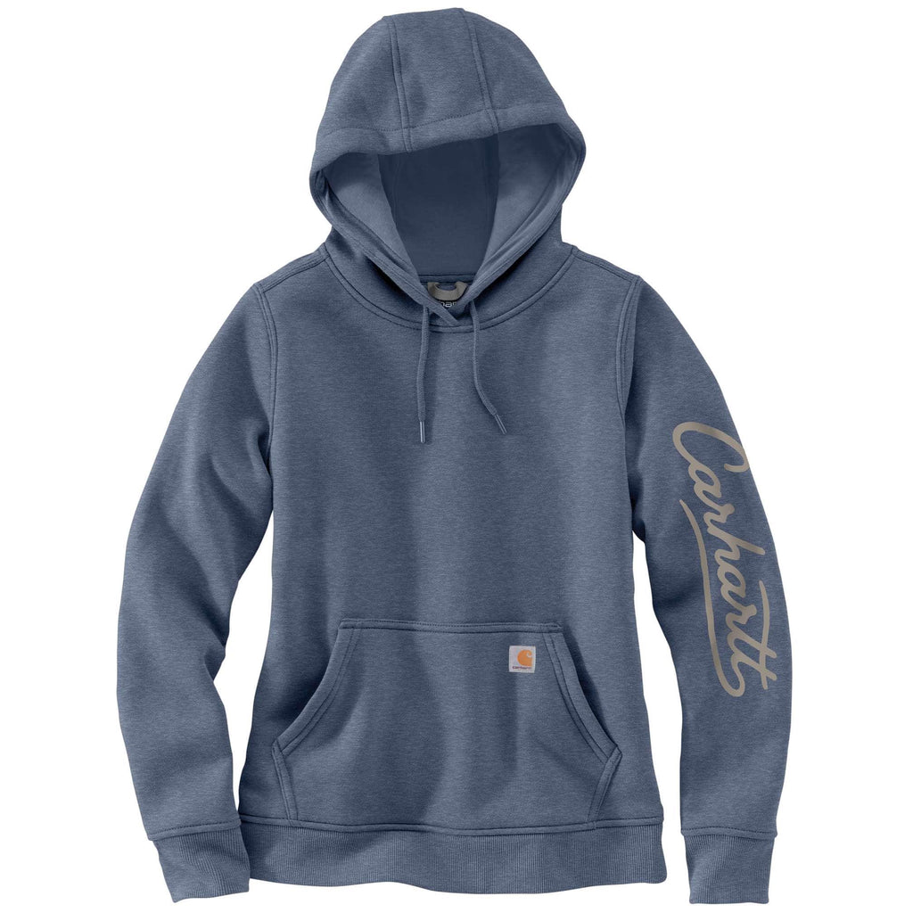 Women's sawyer script logo sleeve hoodie