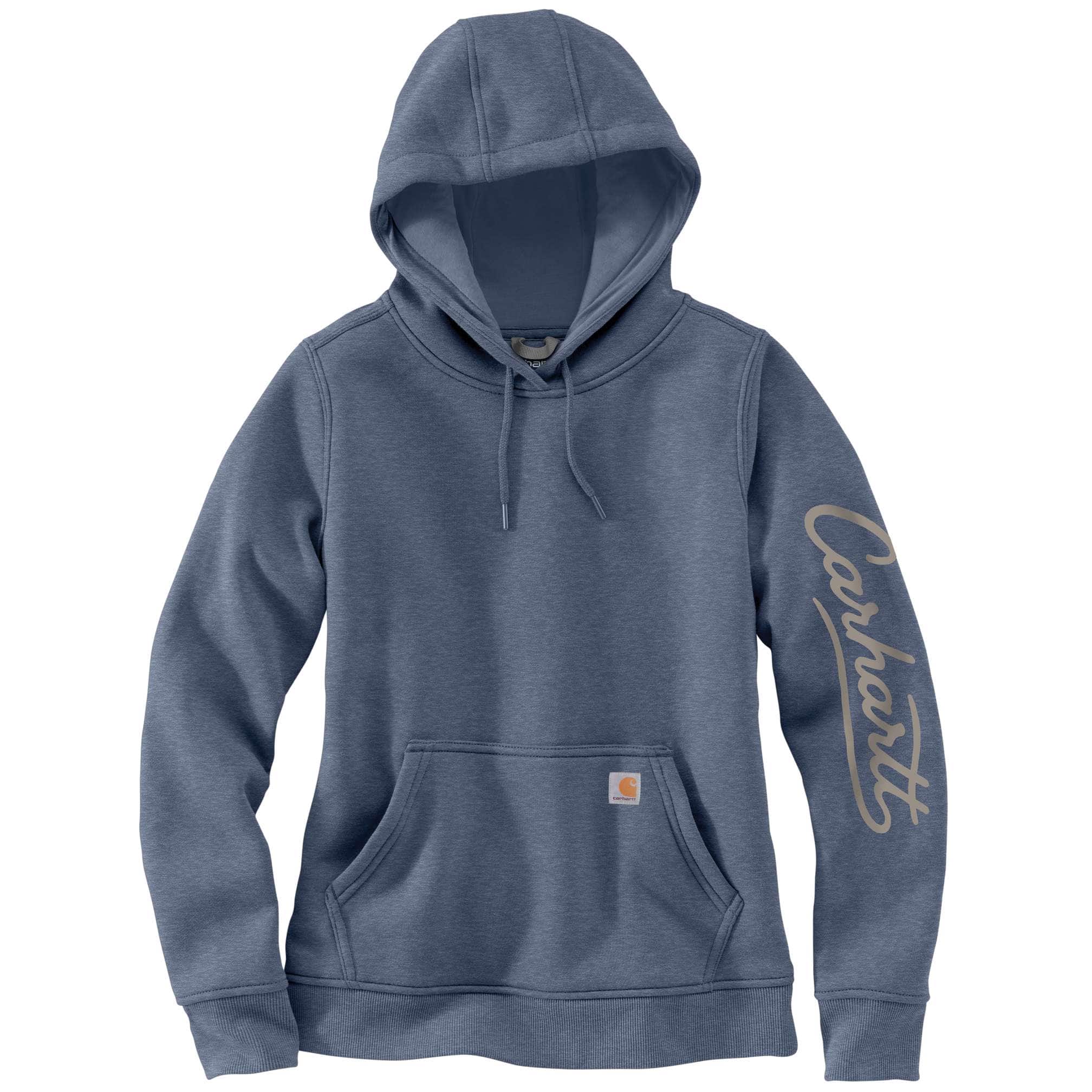 Women's sawyer script logo sleeve hoodie