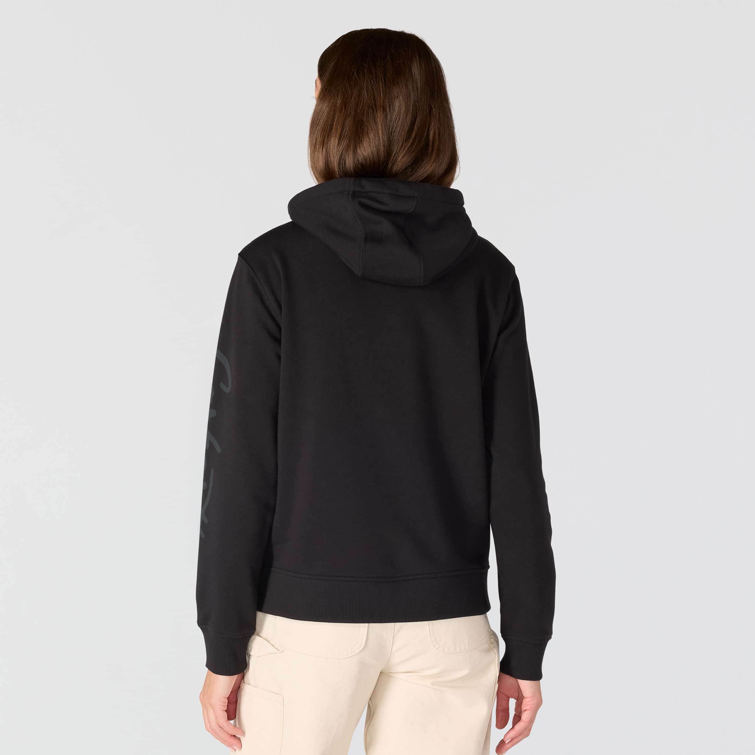 Women's sawyer script logo sleeve hoodie