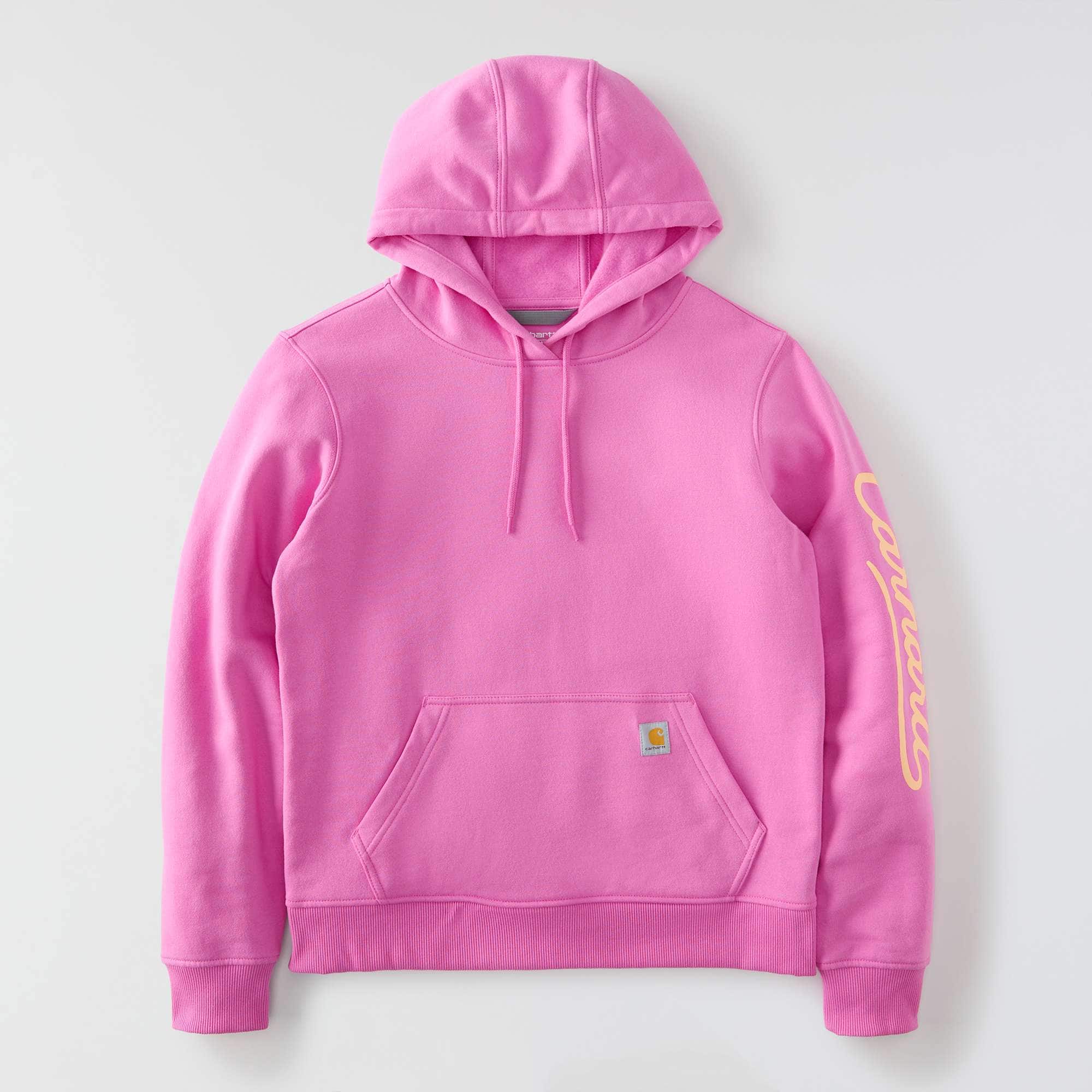 Women's sawyer script logo sleeve hoodie