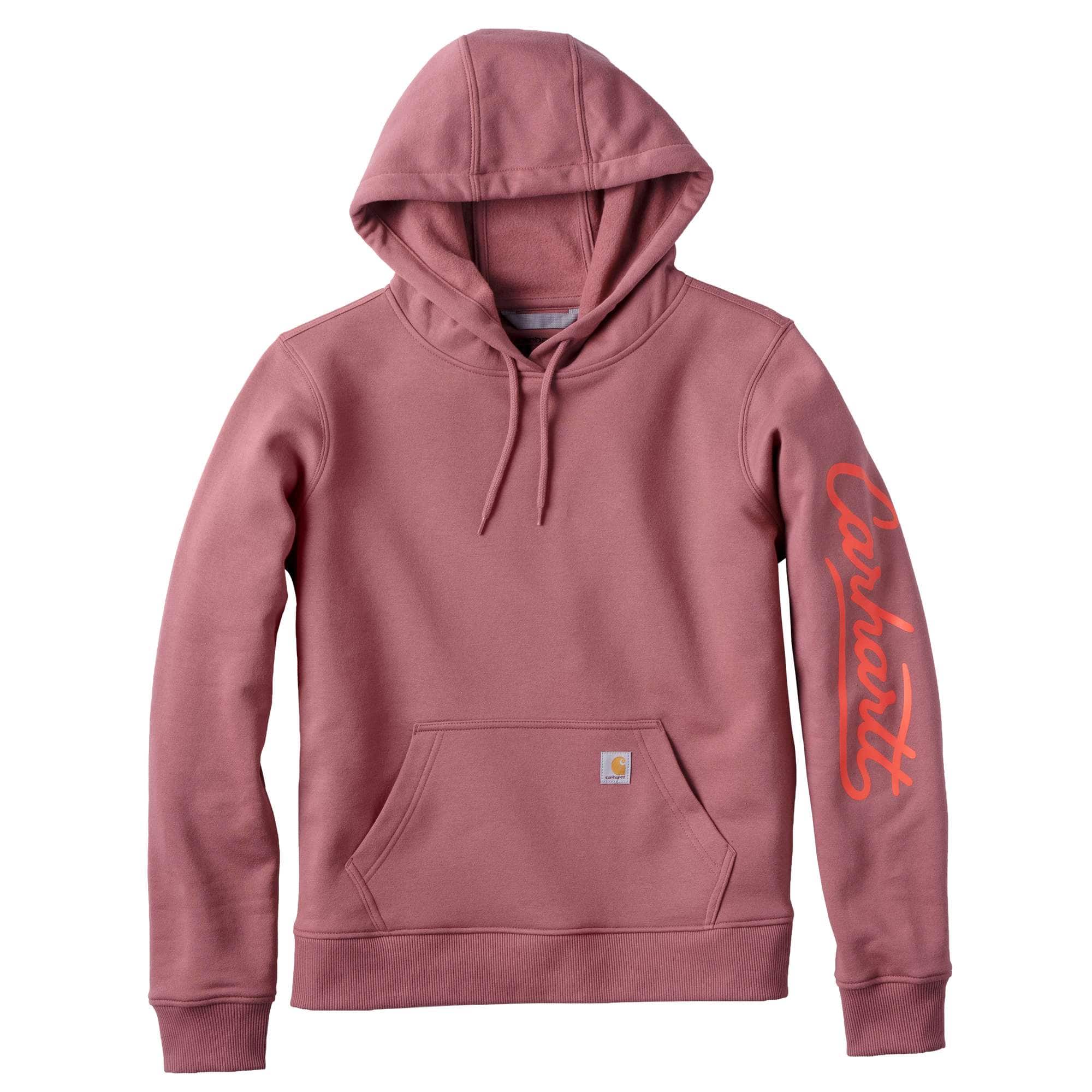 Women's sawyer script logo sleeve hoodie