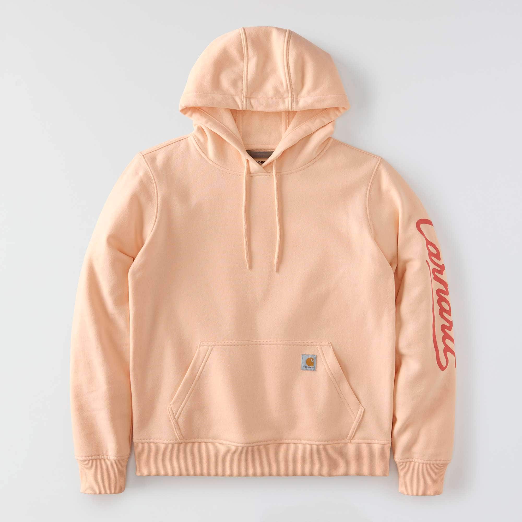 Women's sawyer script logo sleeve hoodie