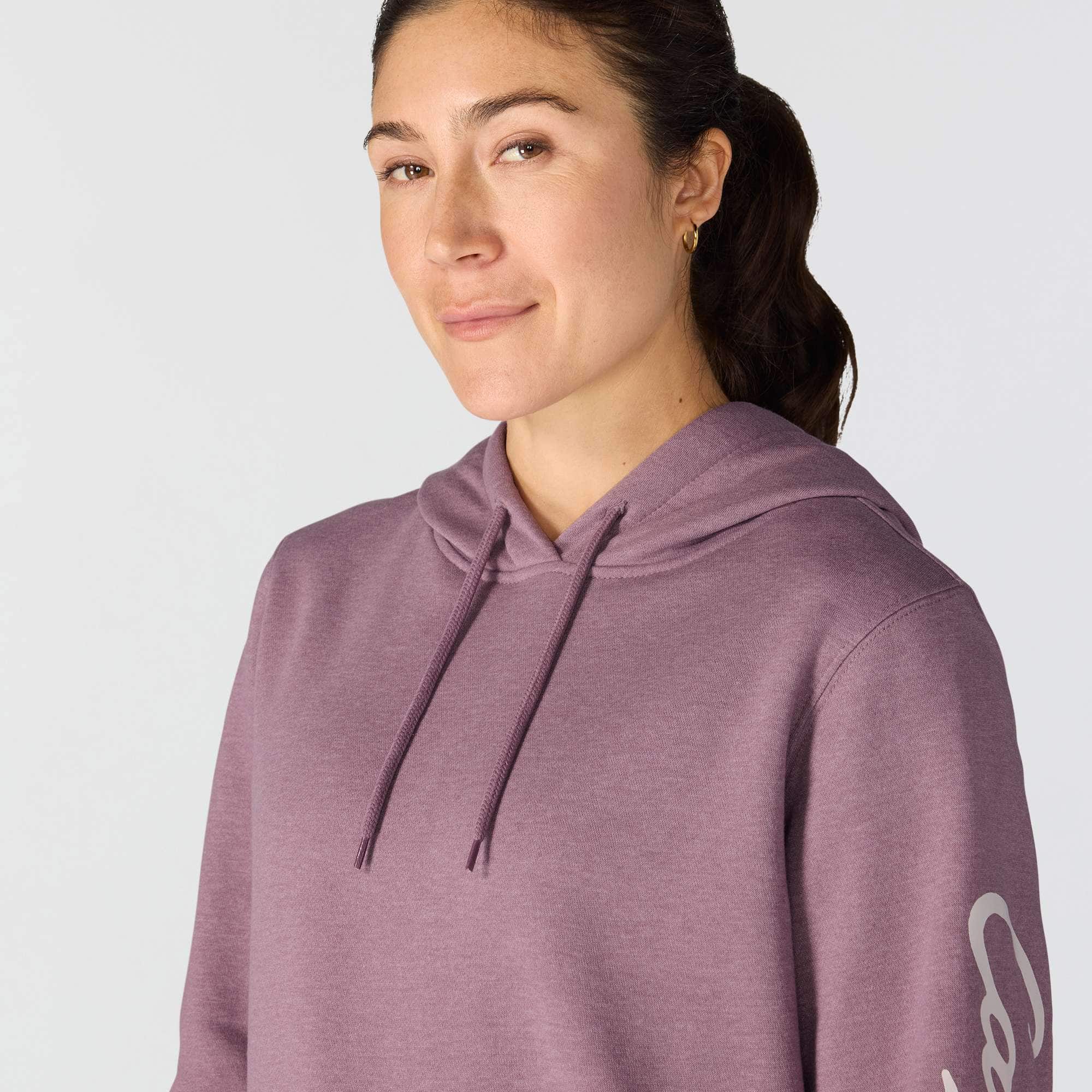 Women's sawyer script logo sleeve hoodie
