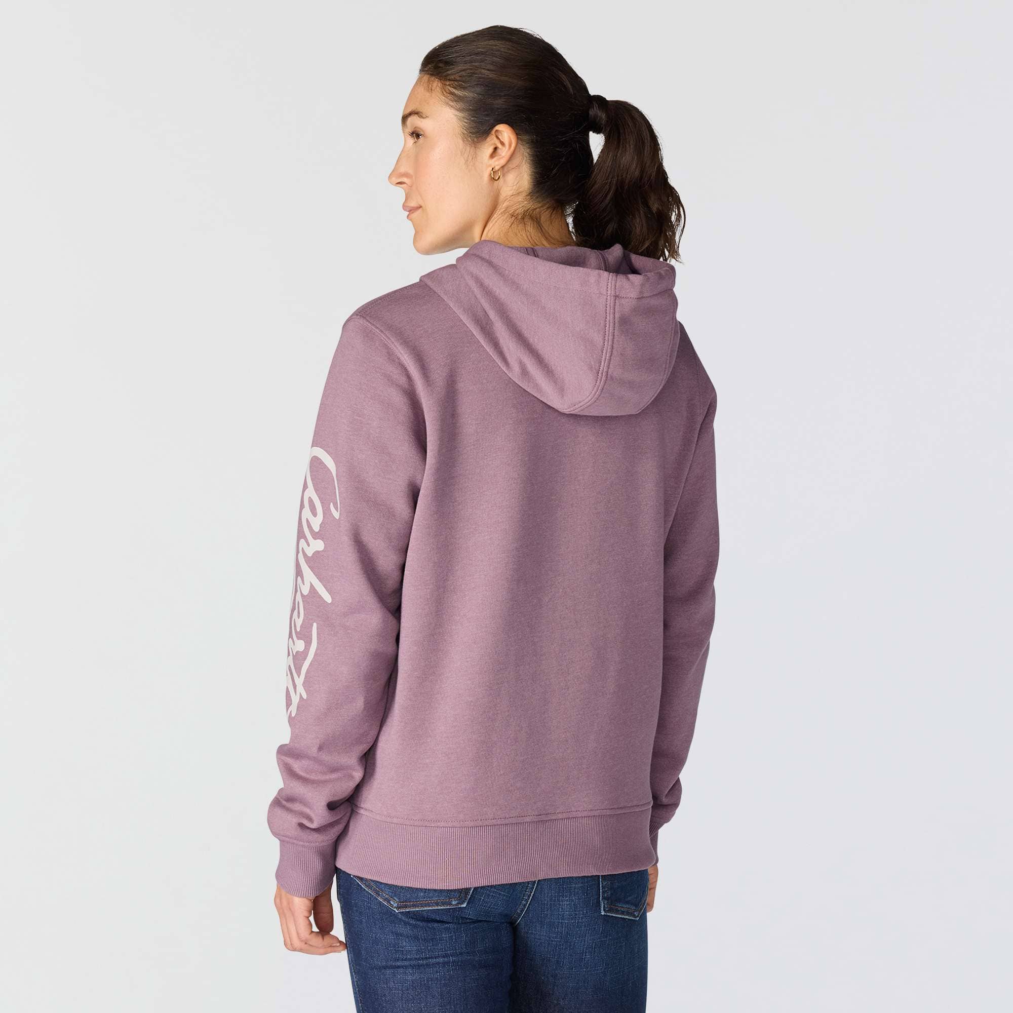 Women's sawyer script logo sleeve hoodie