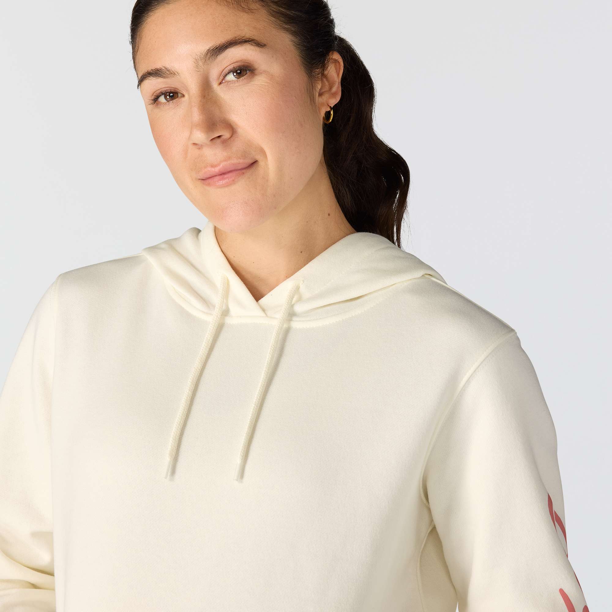 Women's sawyer script logo sleeve hoodie