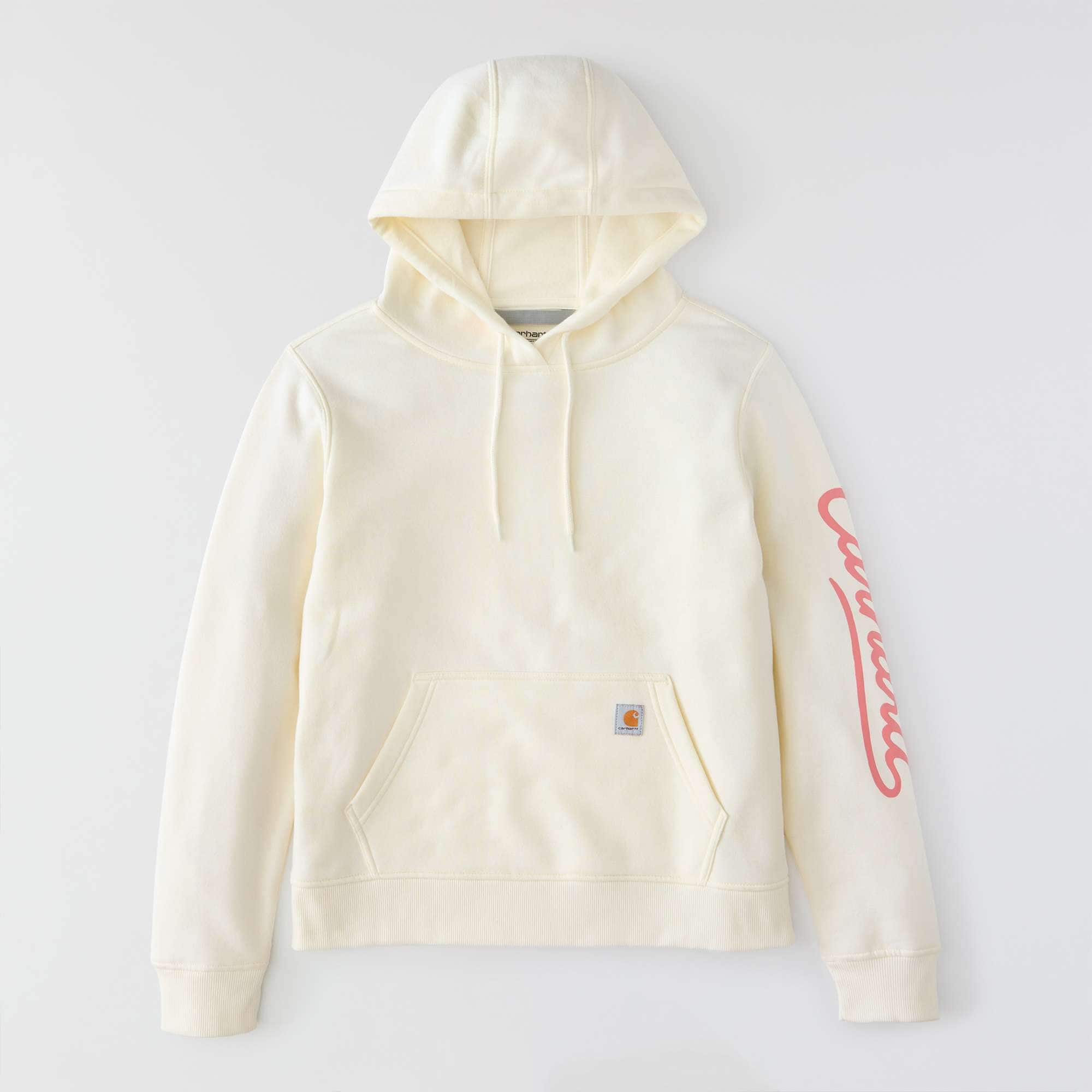 Women's sawyer script logo sleeve hoodie
