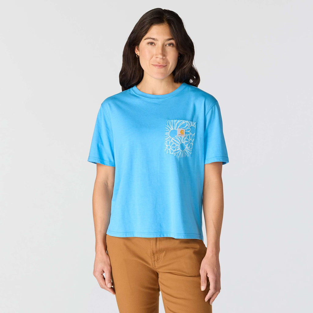 Women's tencel loose fit lightweight floral graphic t-shirt