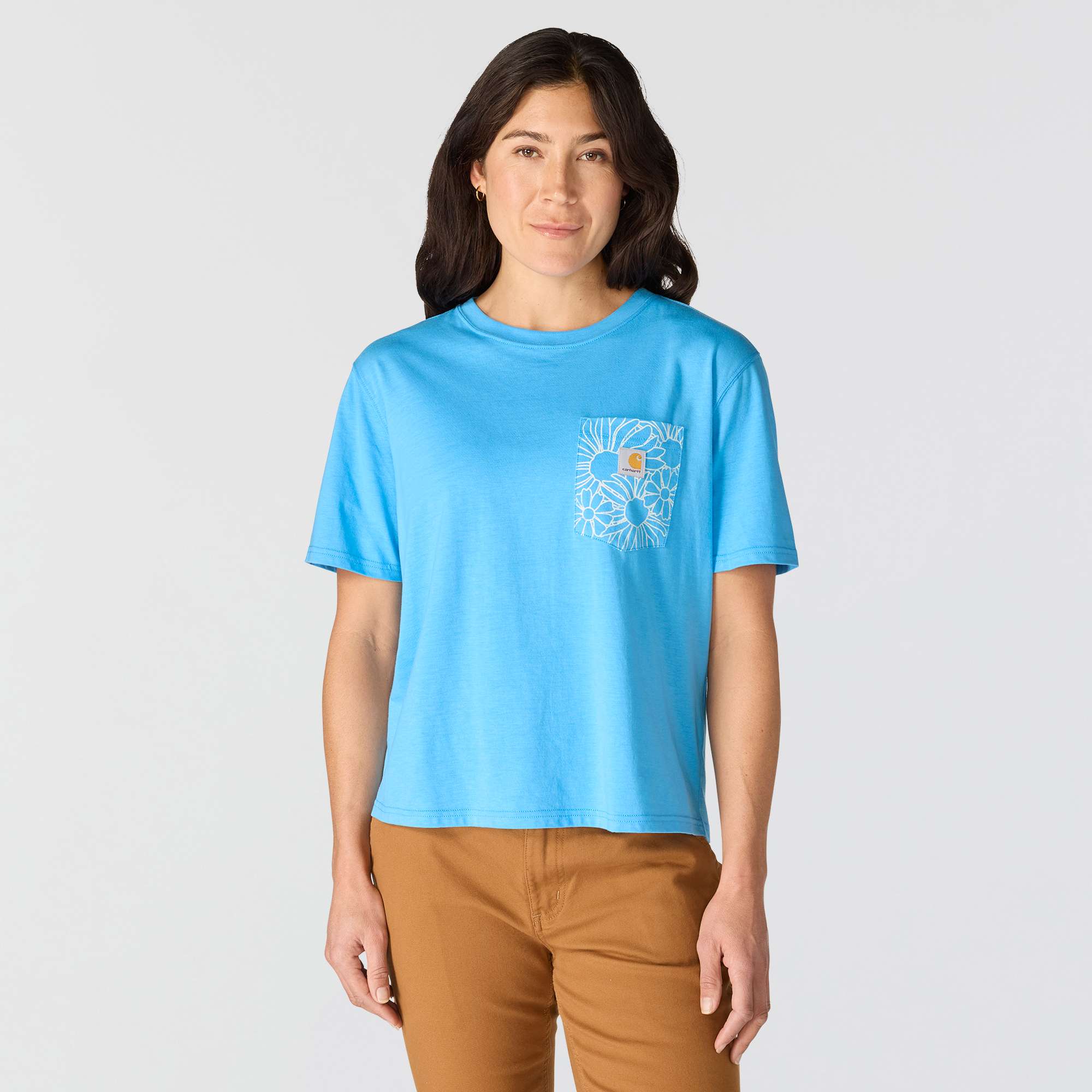 Women's tencel loose fit lightweight floral graphic t-shirt