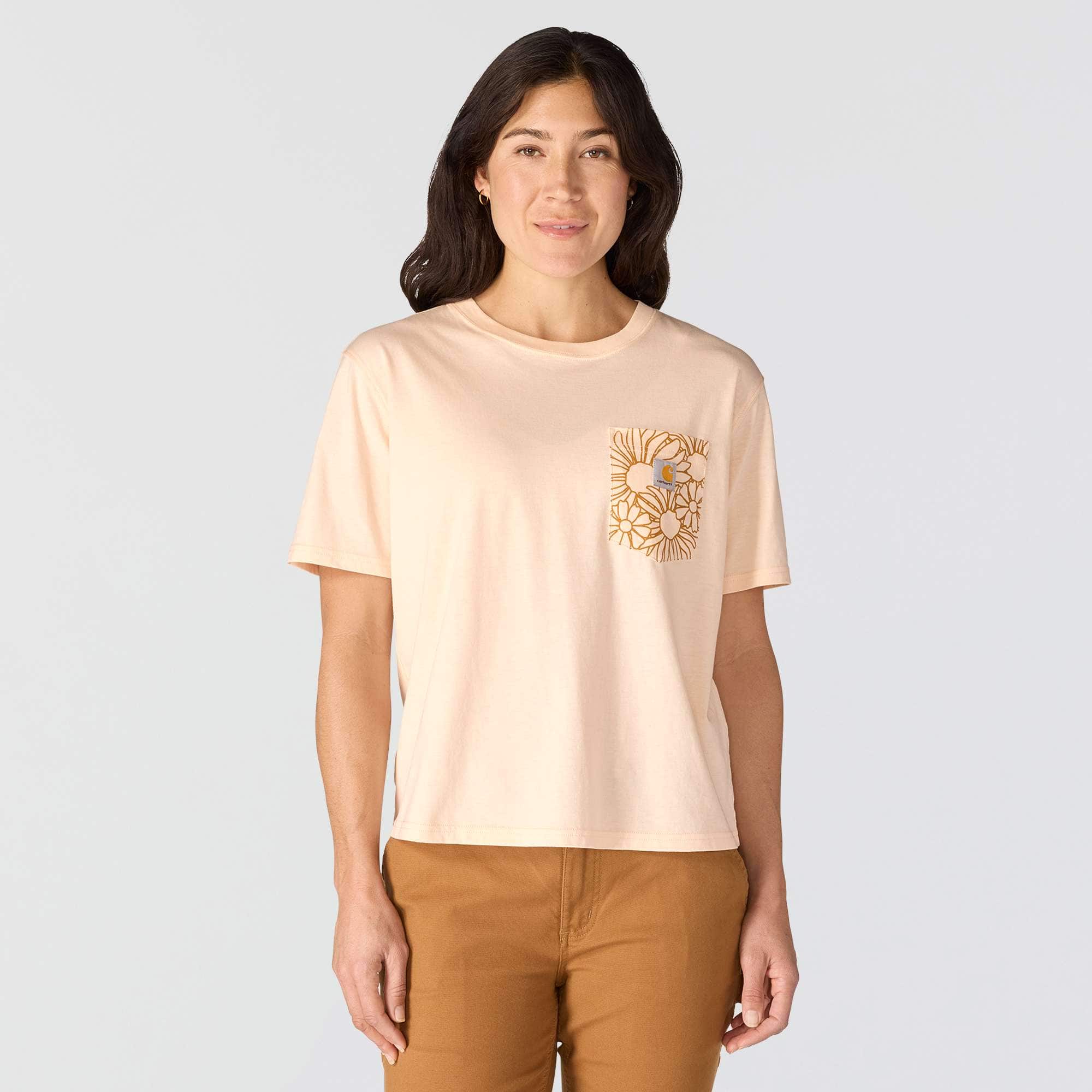 Women's tencel loose fit lightweight floral graphic t-shirt