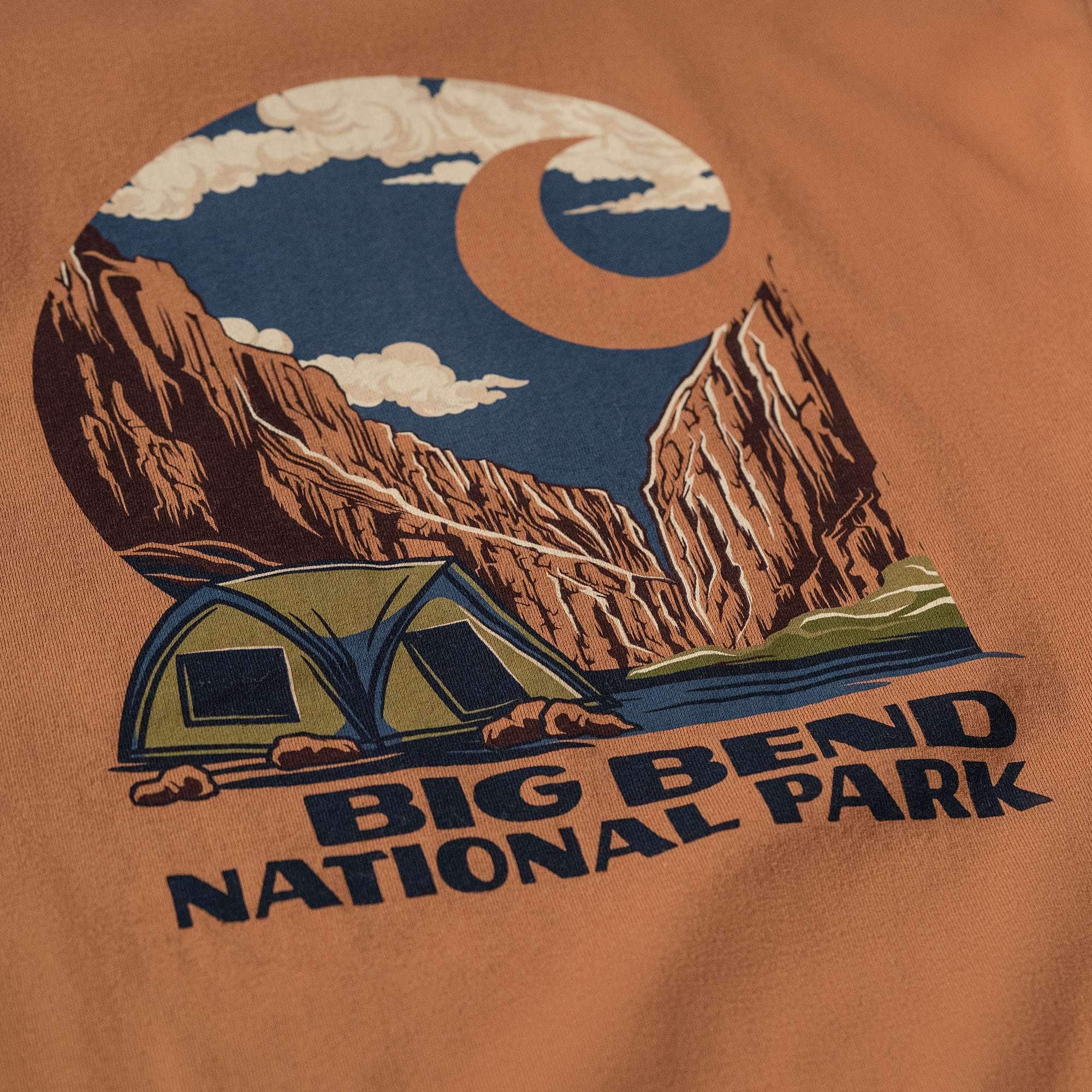 Men's heavyweight long sleeve big bend national park graphic t-shirt