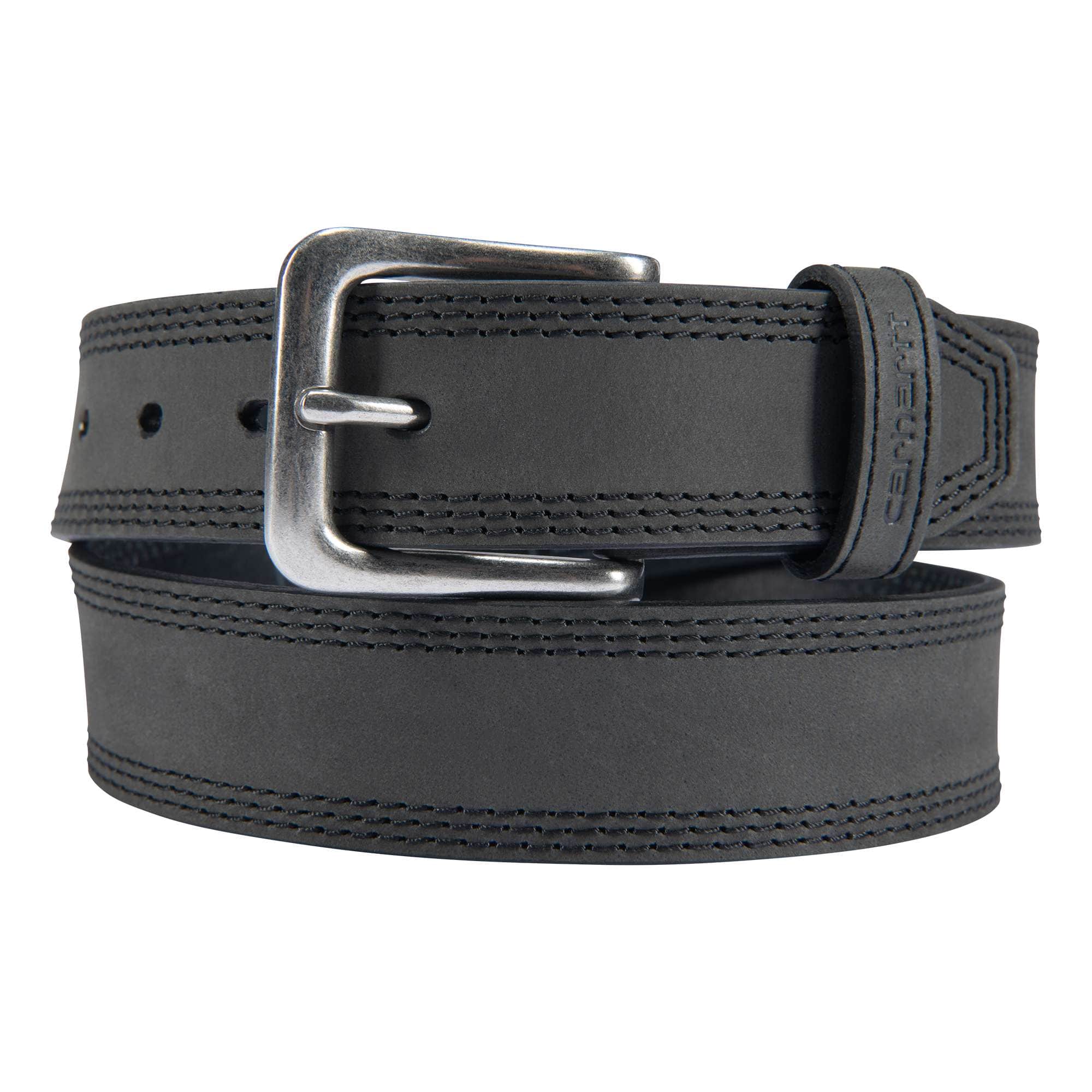 Leather triple stitch belt