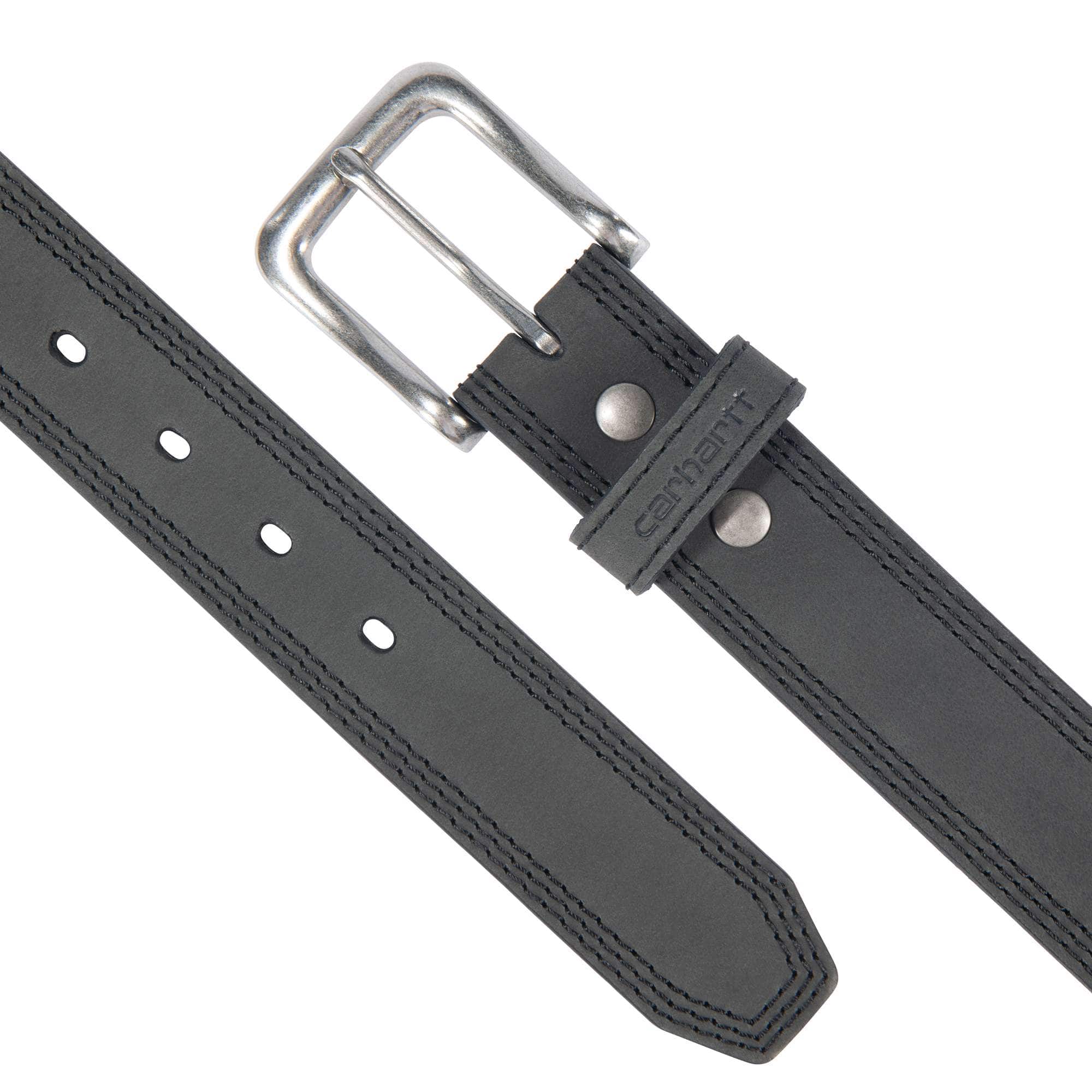 Leather triple stitch belt