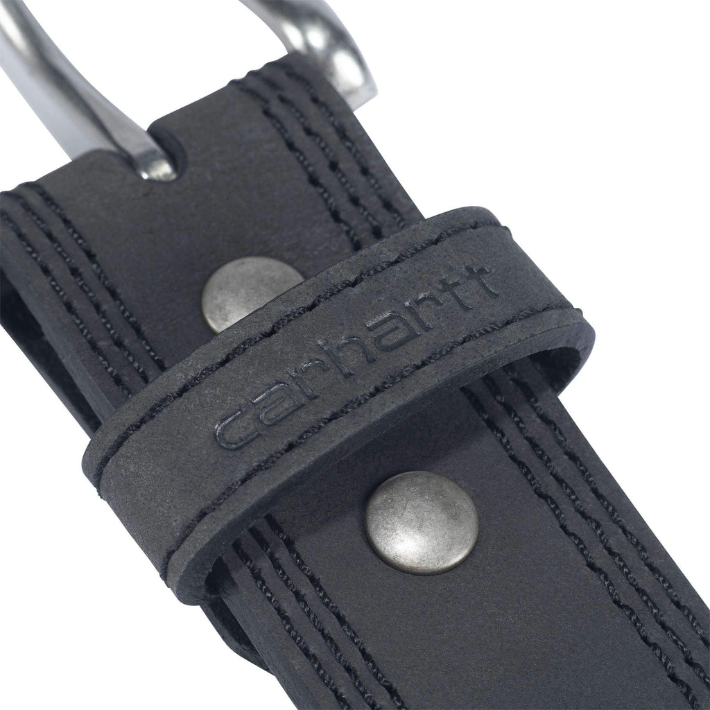 Leather triple stitch belt