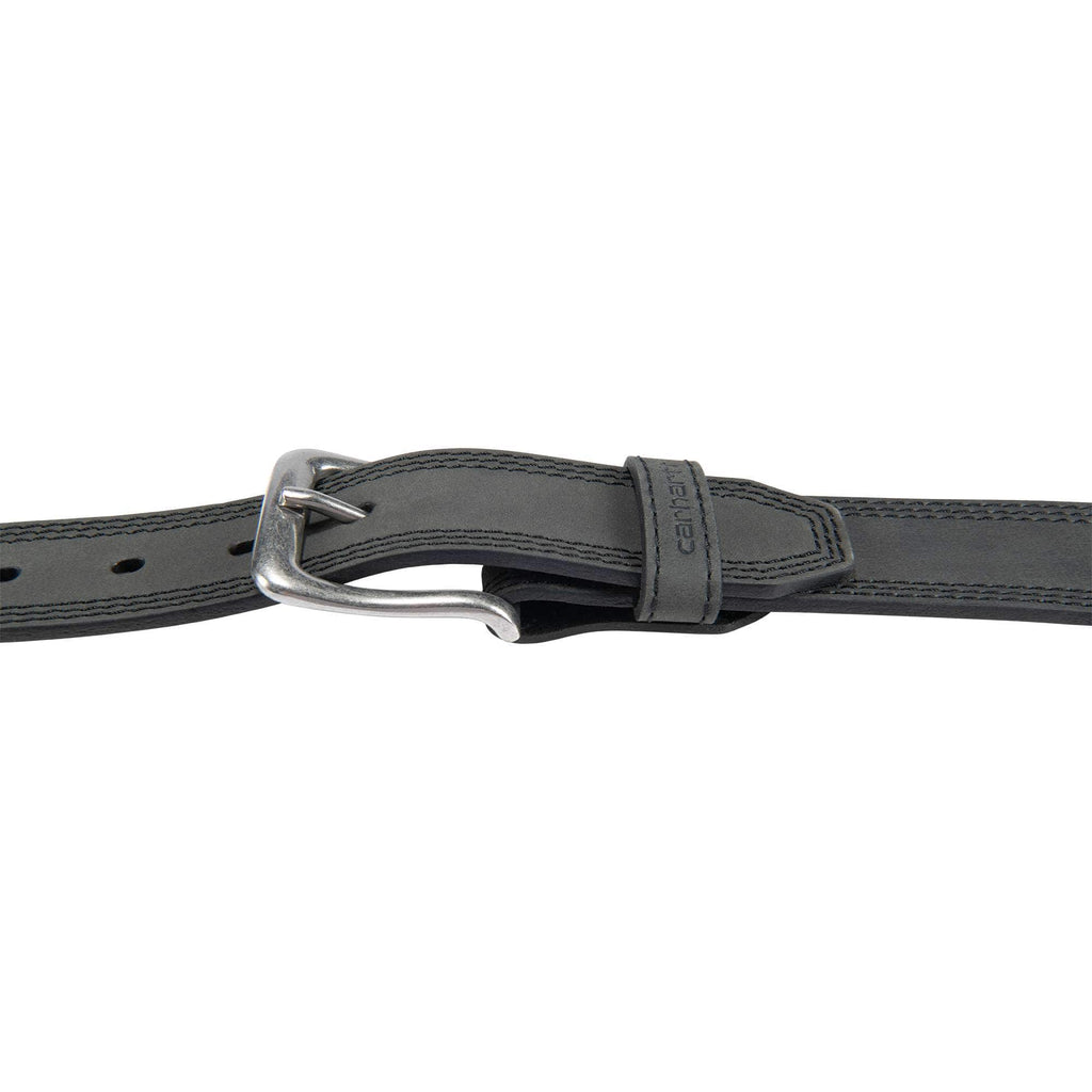 Leather triple stitch belt