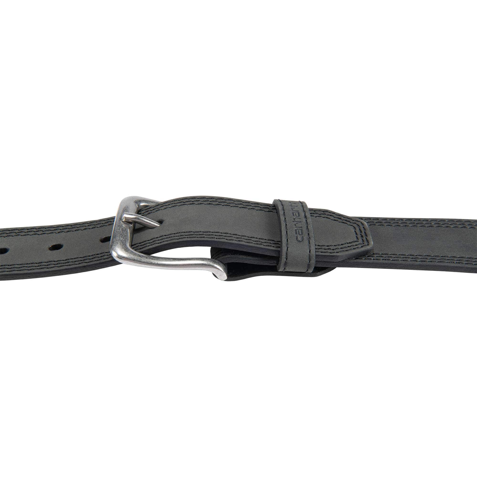 Leather triple stitch belt
