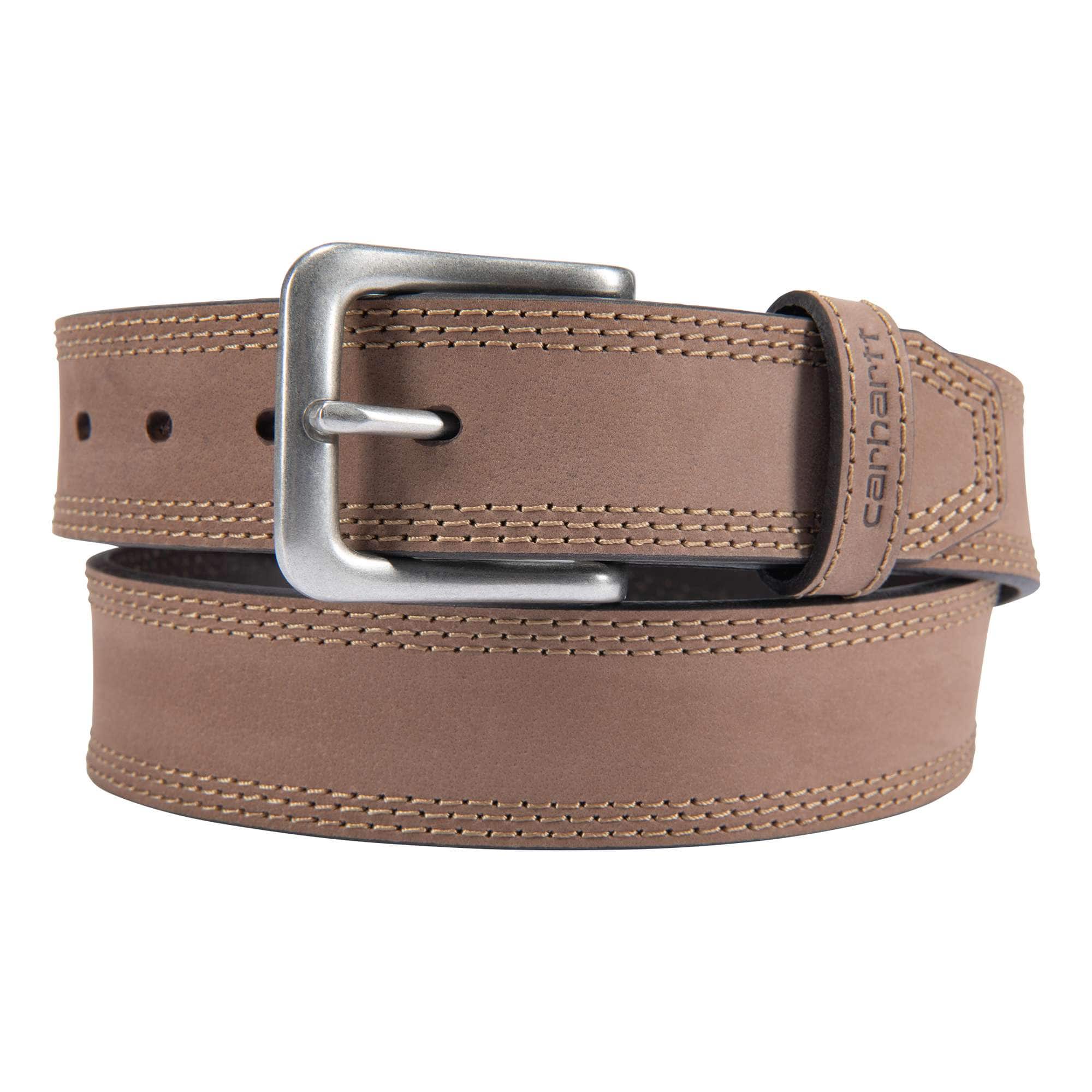 Leather triple stitch belt