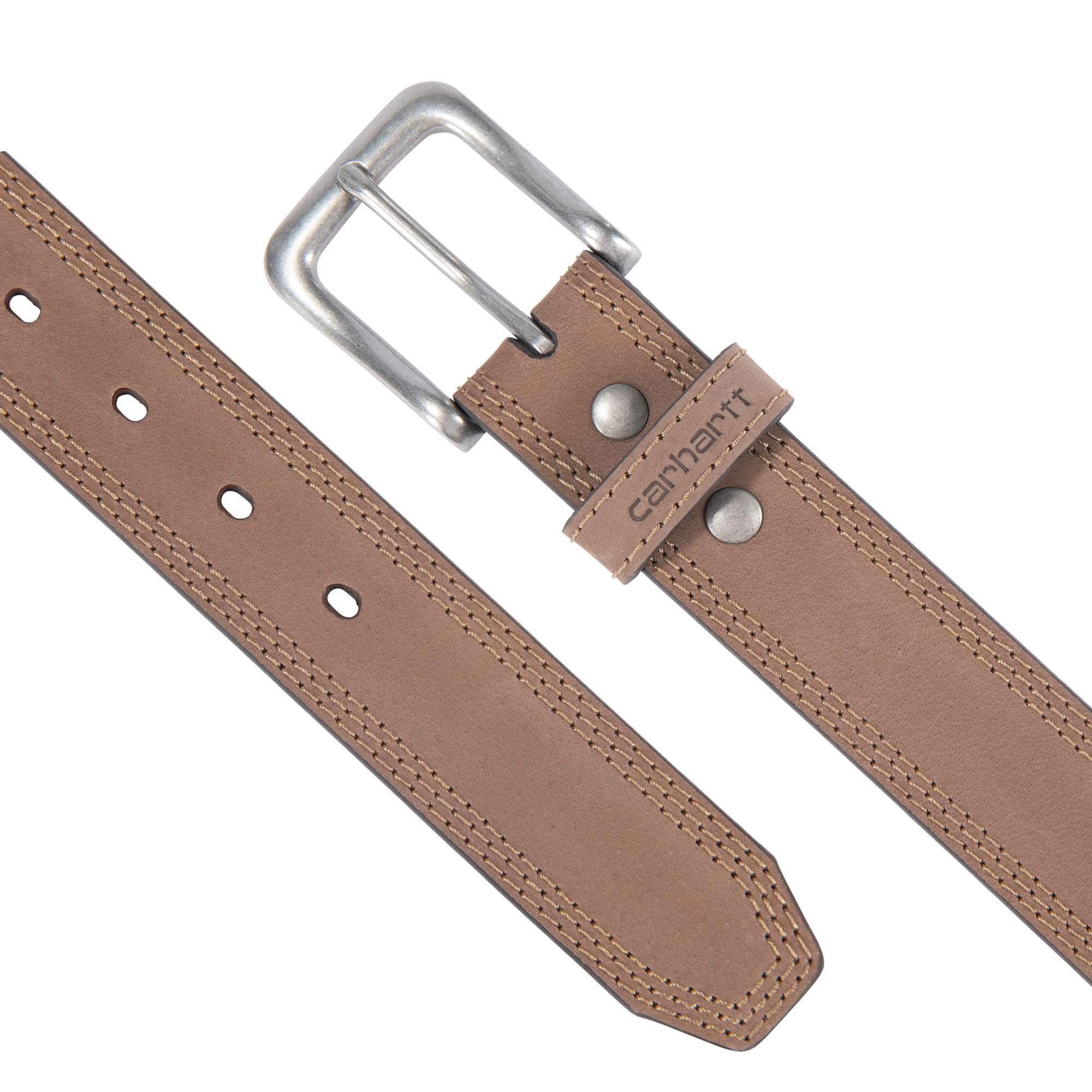 Leather triple stitch belt