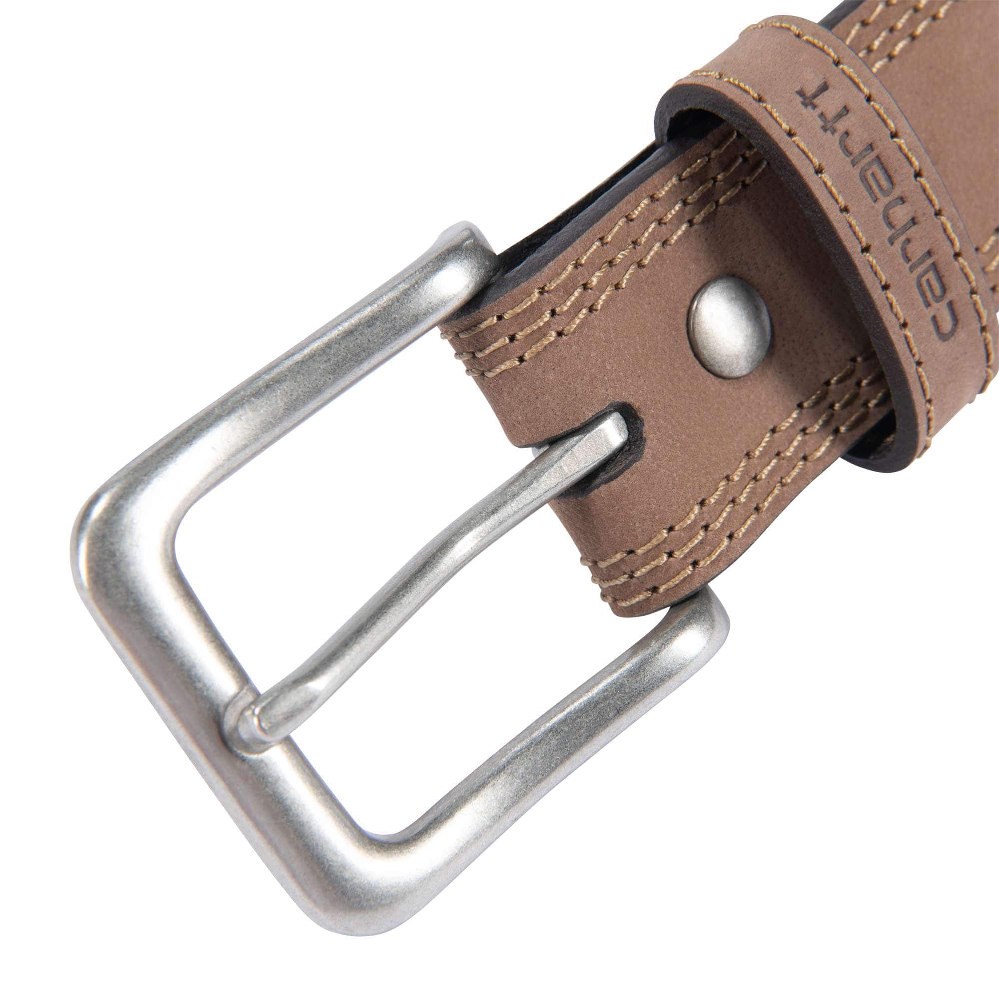 Leather triple stitch belt