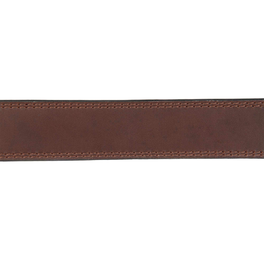 Leather reversible center bar buckle belt