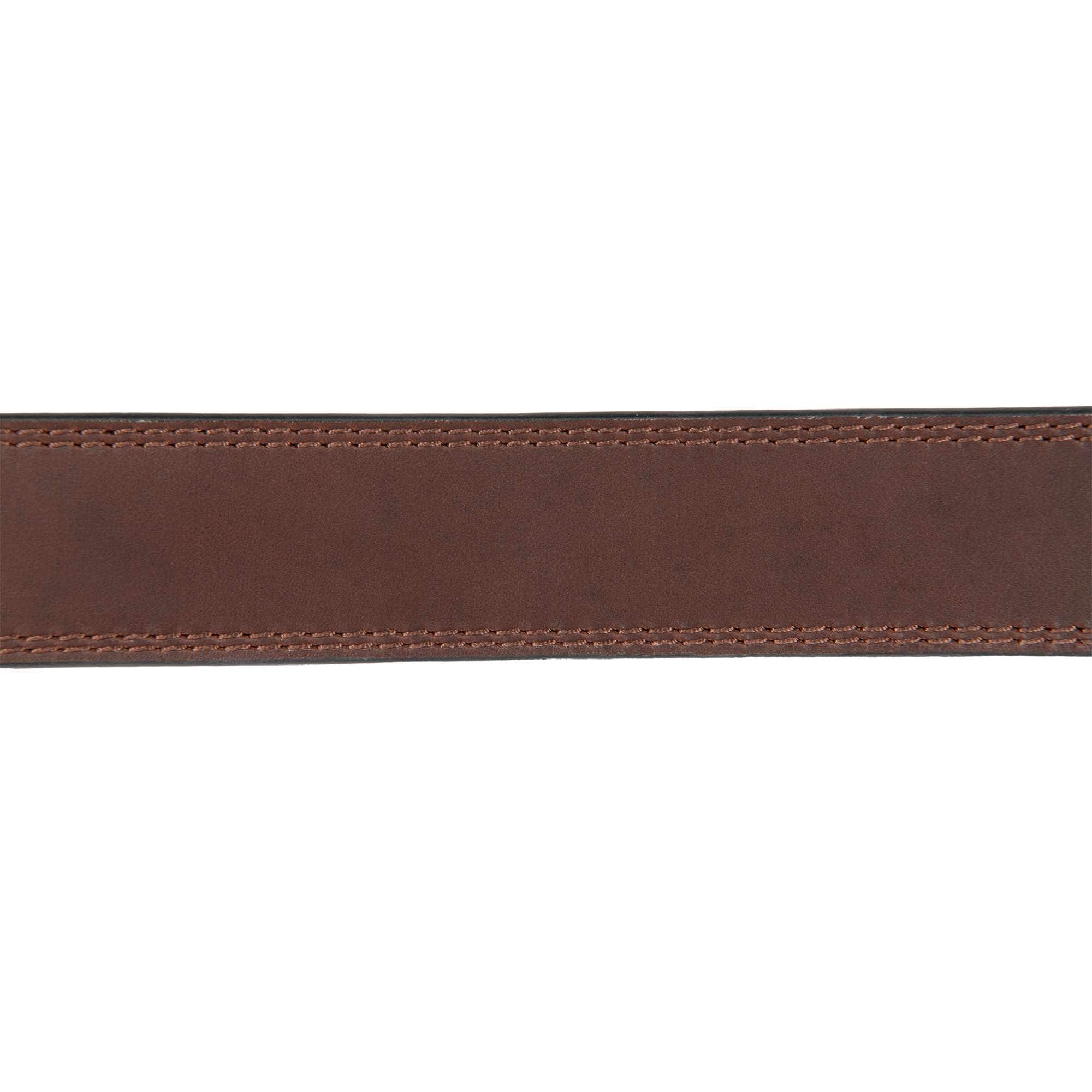 Leather reversible center bar buckle belt