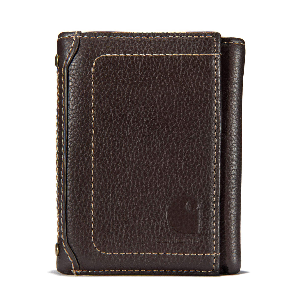Milled pebble trifold wallet