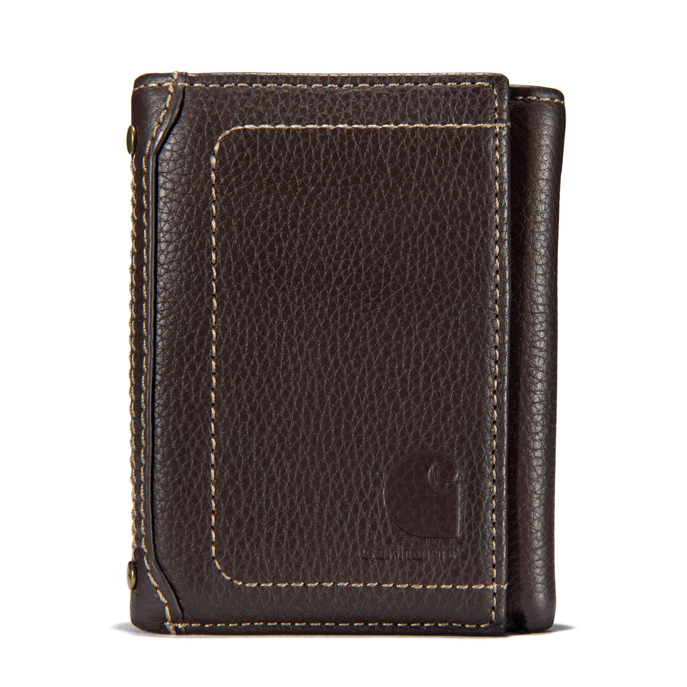 Milled pebble trifold wallet