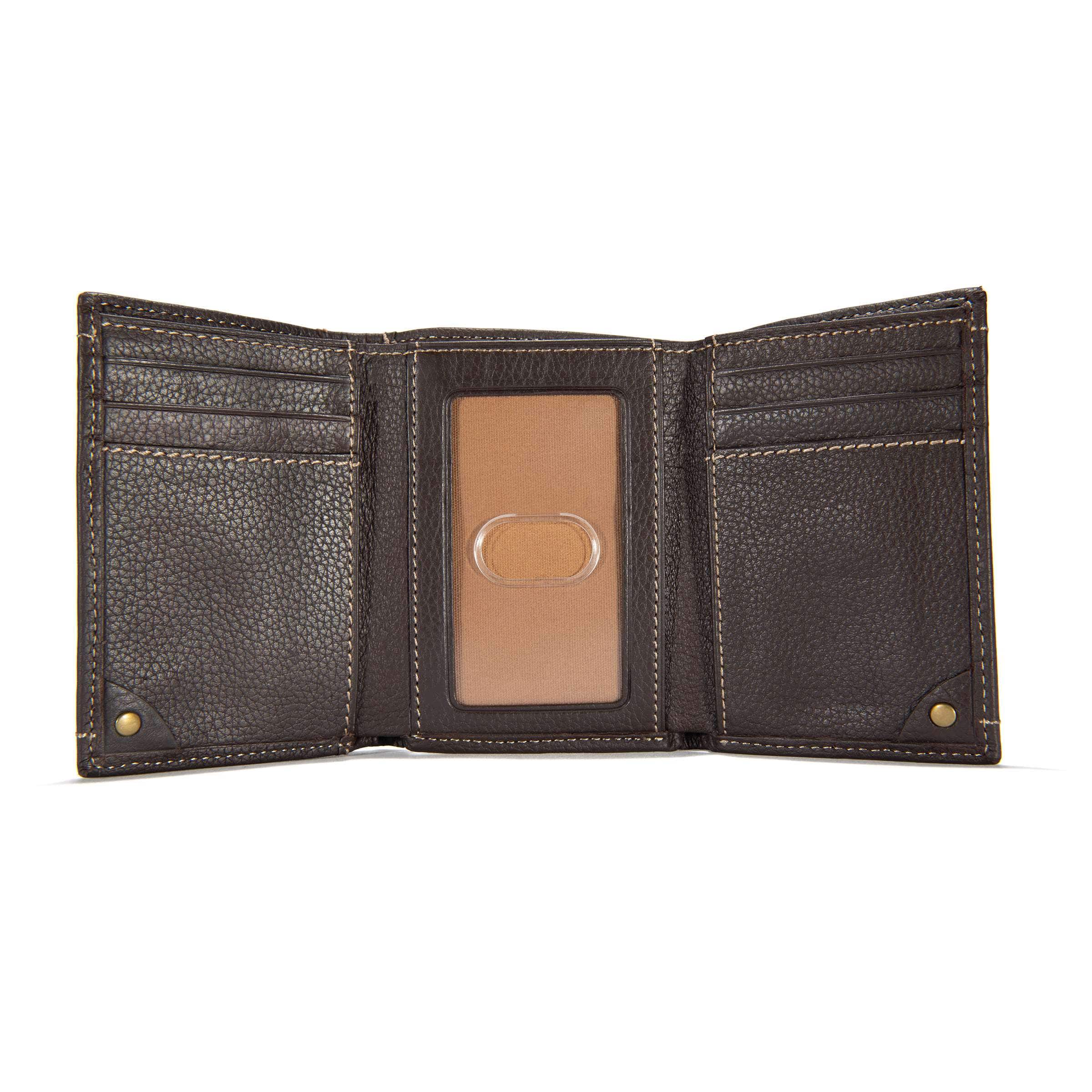 Milled pebble trifold wallet