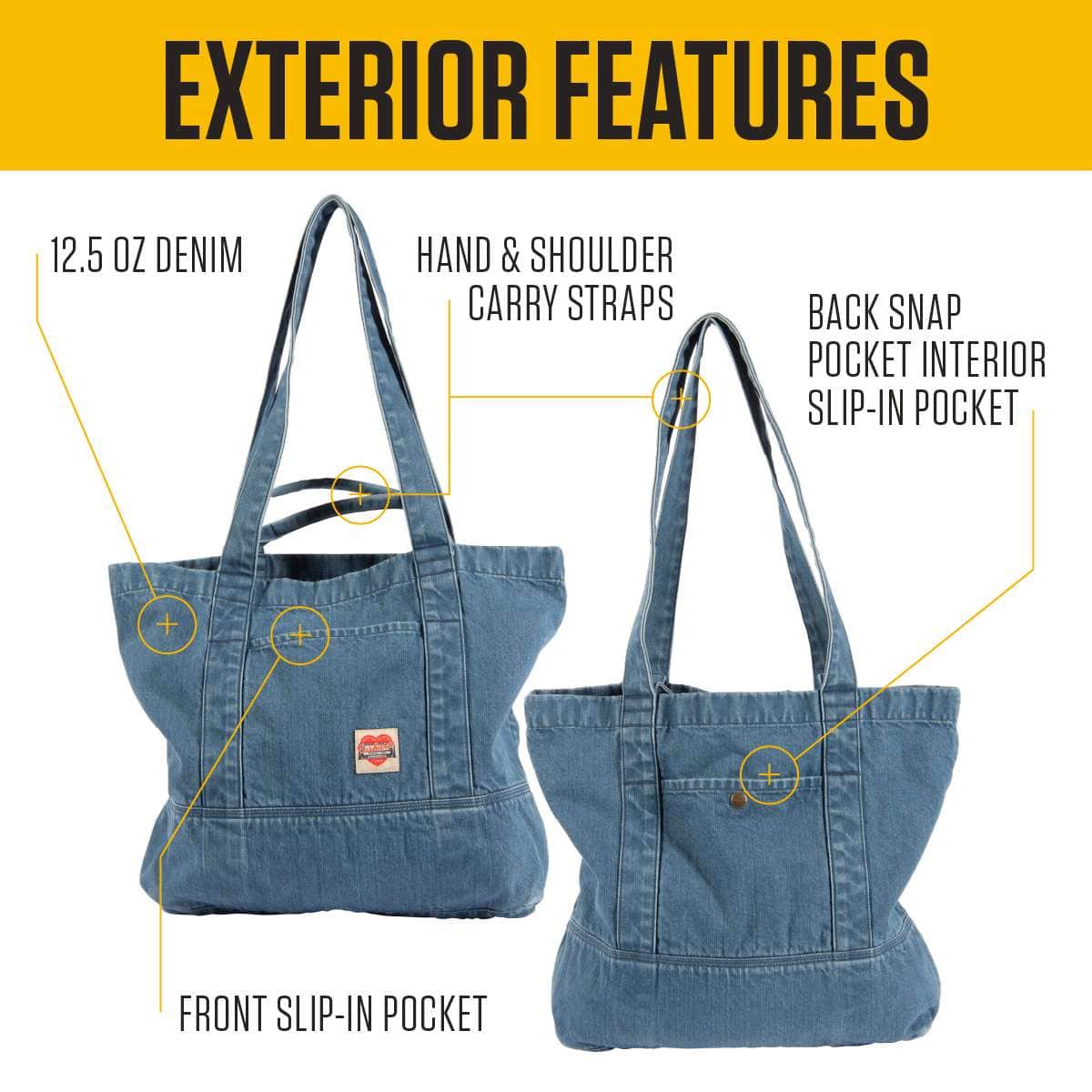 18l denim tote