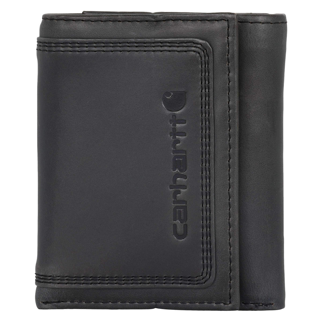 Leather triple-stitched trifold wallet