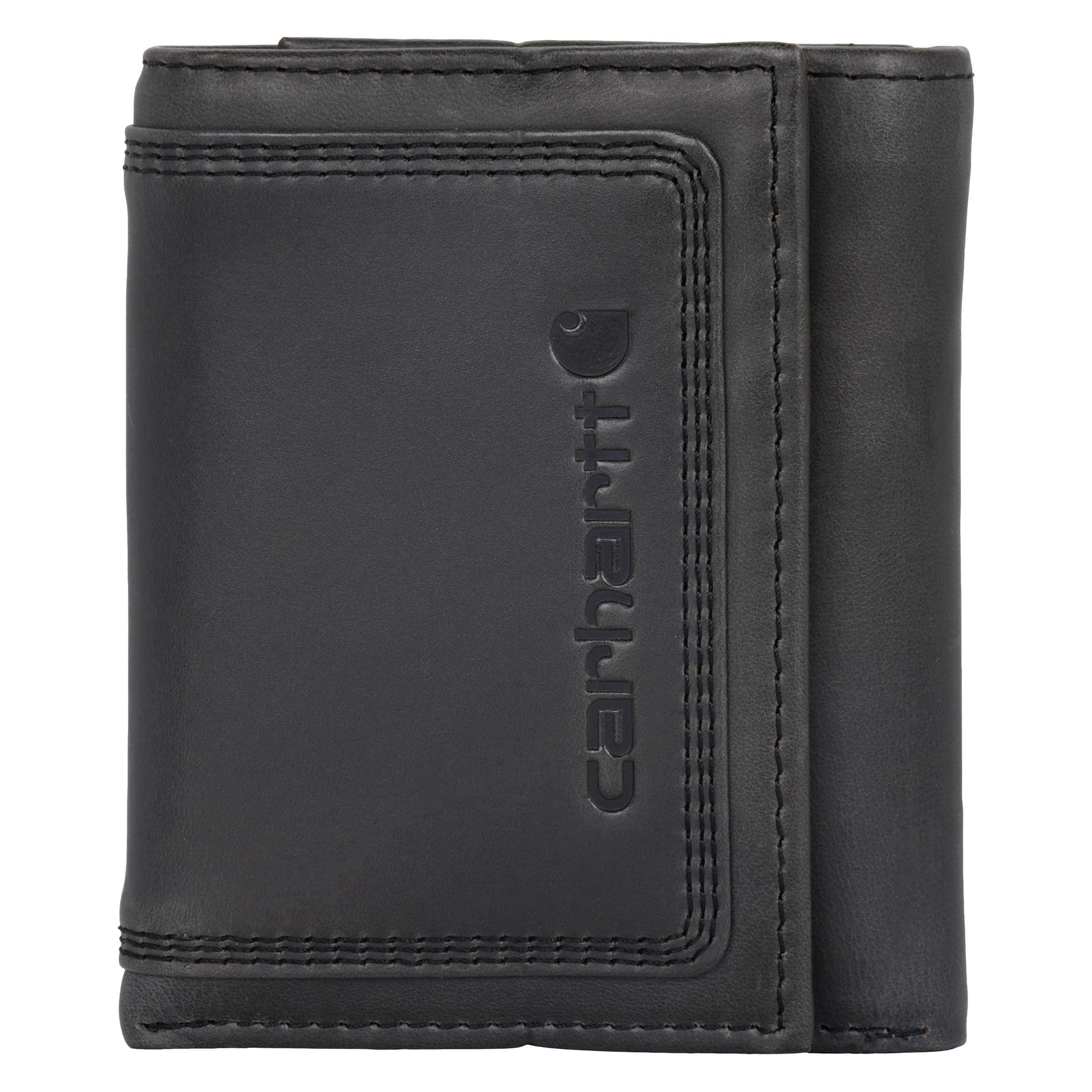 Leather triple-stitched trifold wallet