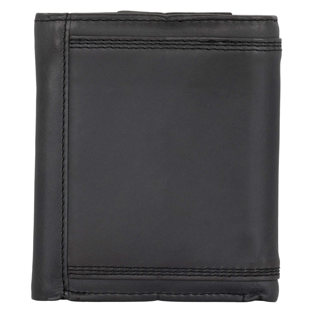 Leather triple-stitched trifold wallet