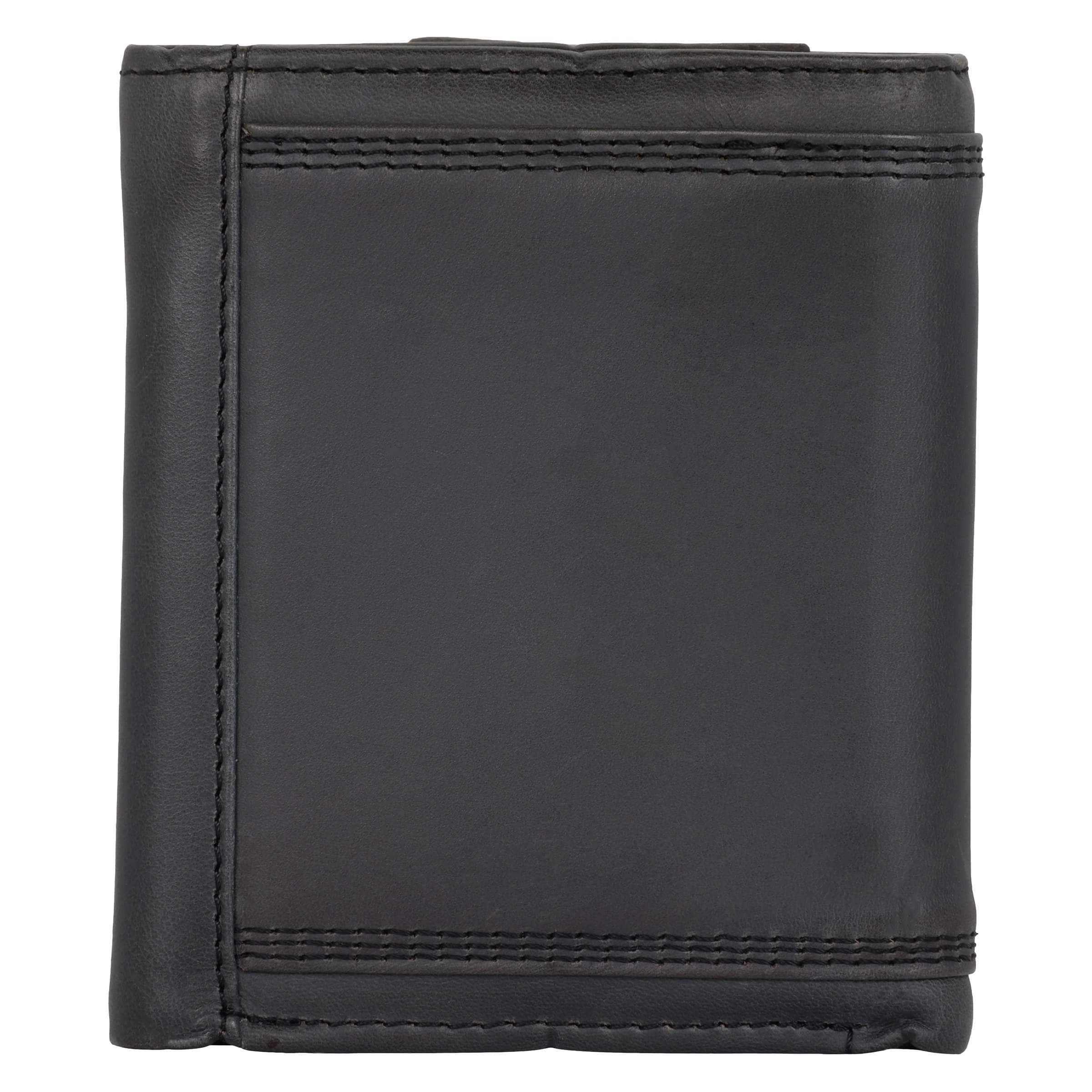 Leather triple-stitched trifold wallet