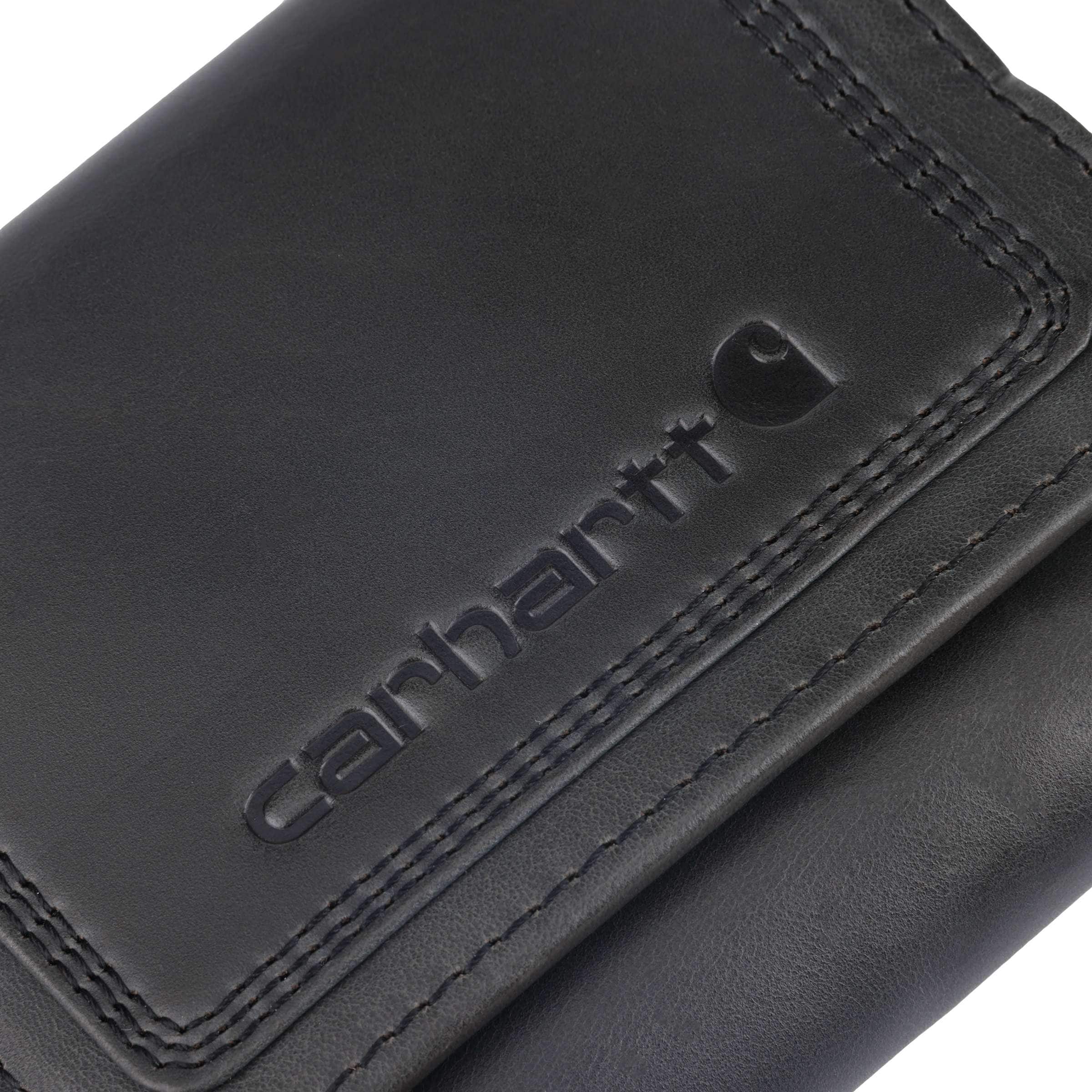 Leather triple-stitched trifold wallet