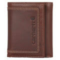 Leather triple-stitched trifold wallet
