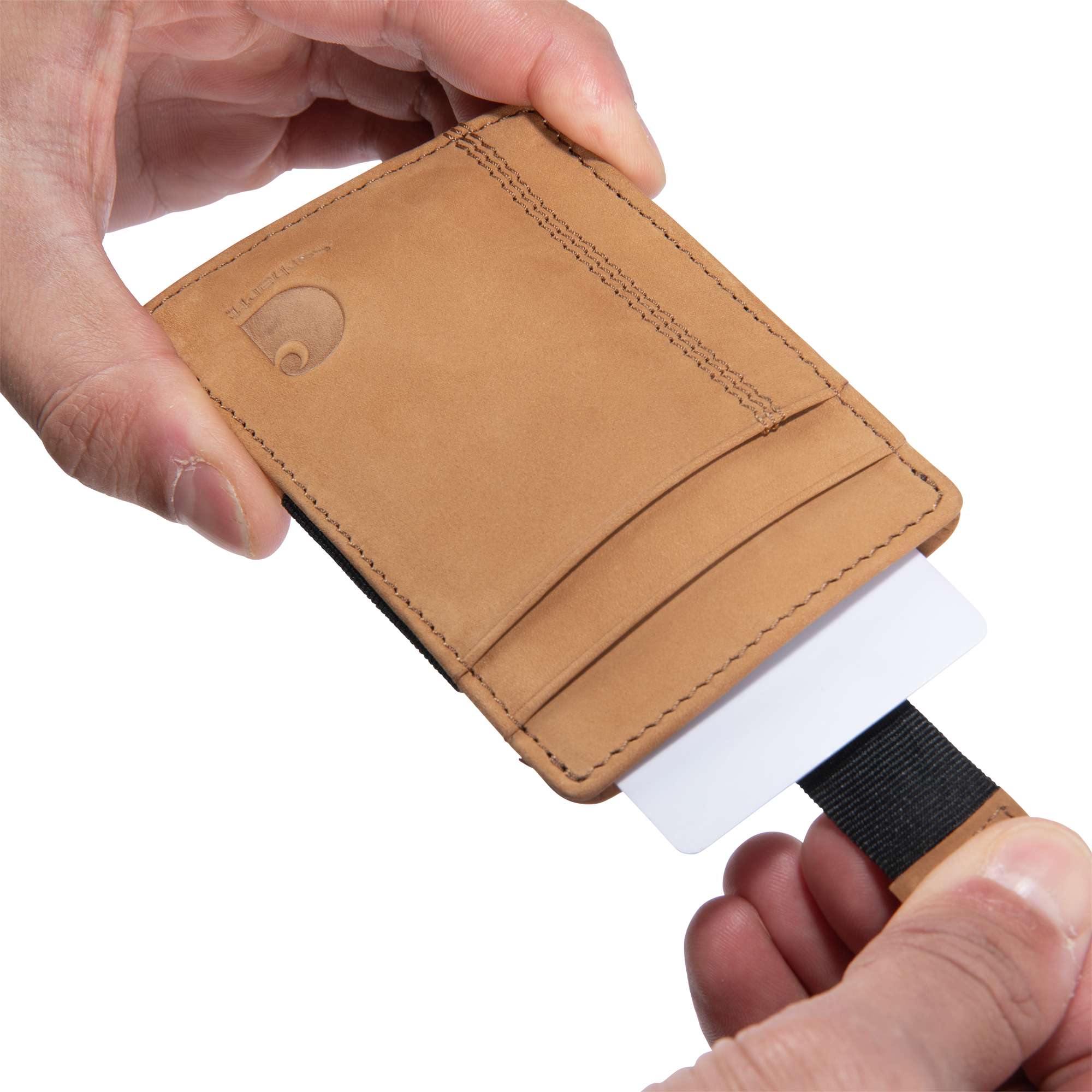 Saddle leather front pocket wallet