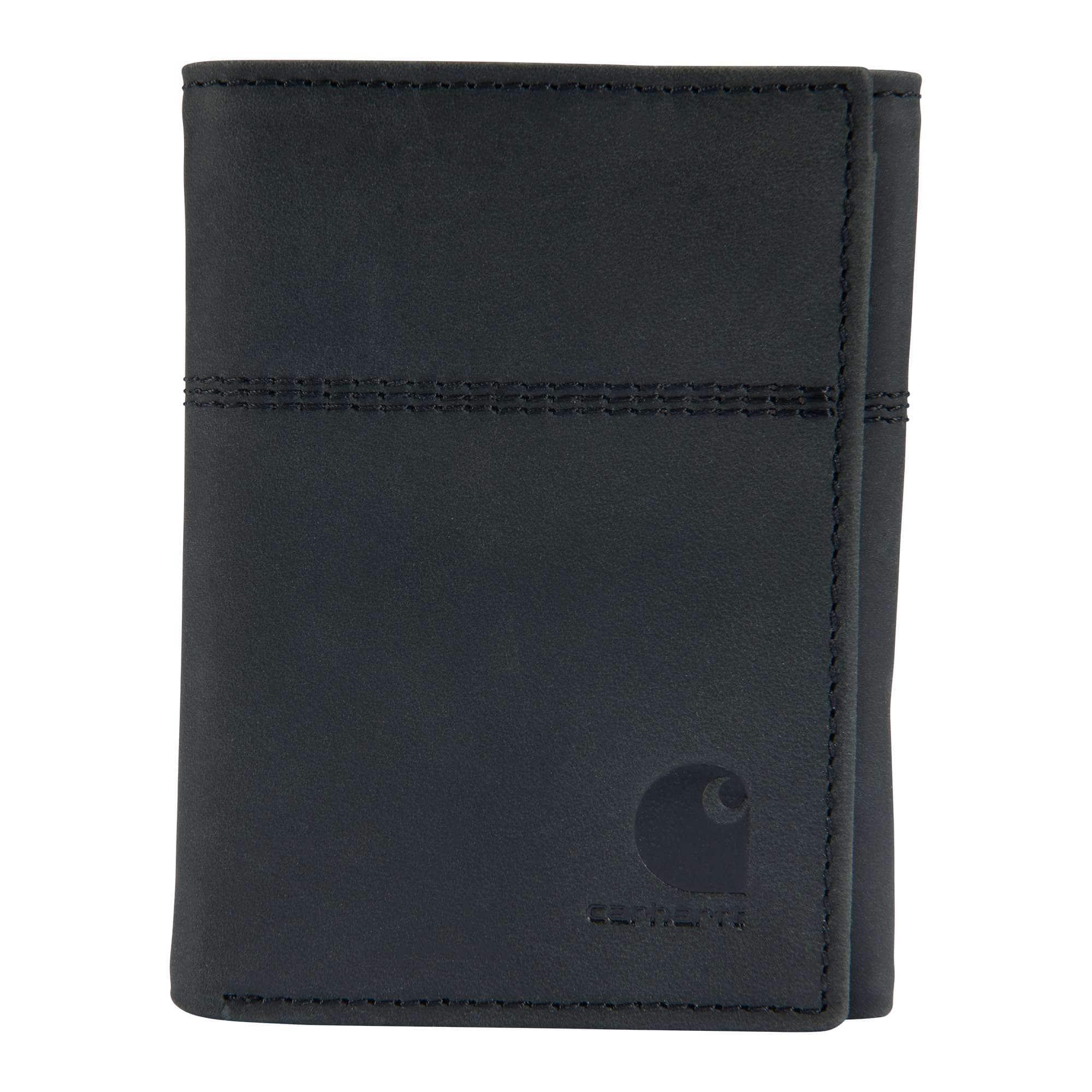 Saddle leather trifold wallet