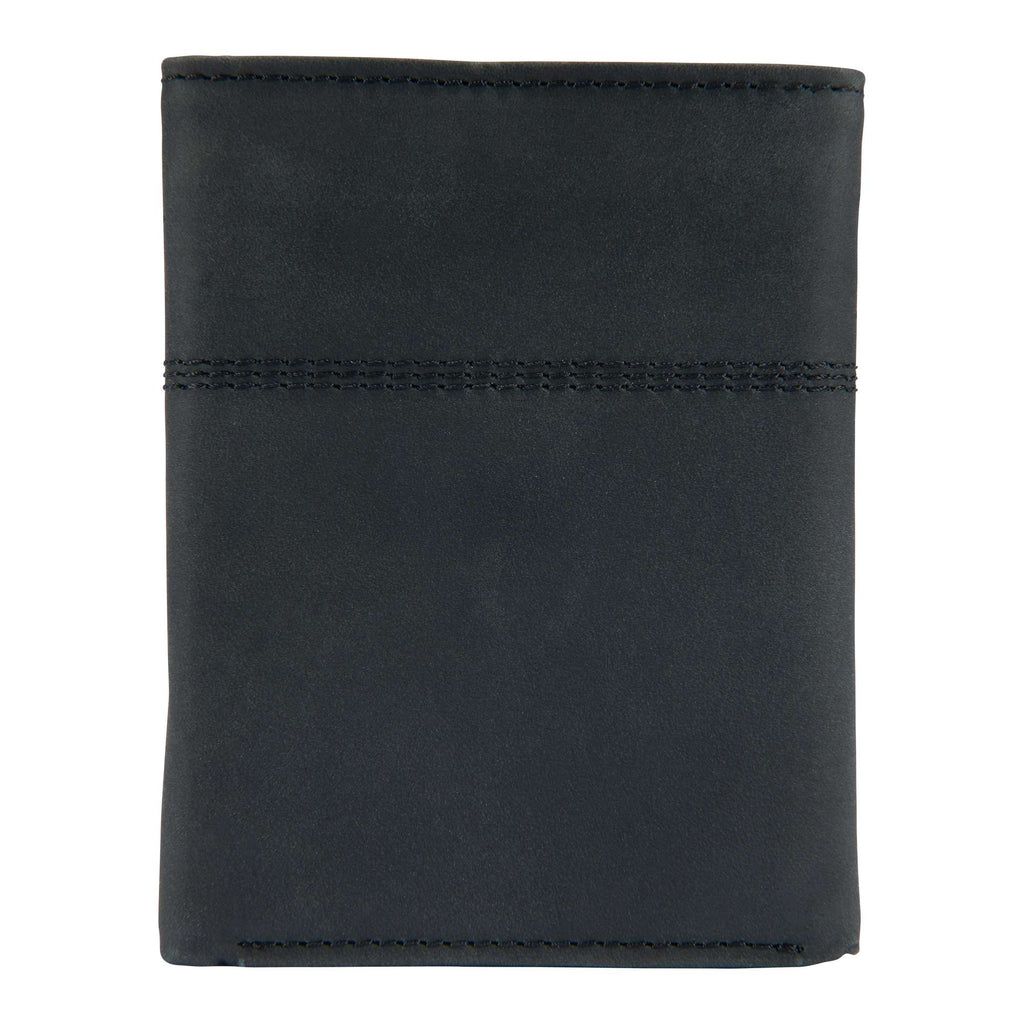 Saddle leather trifold wallet