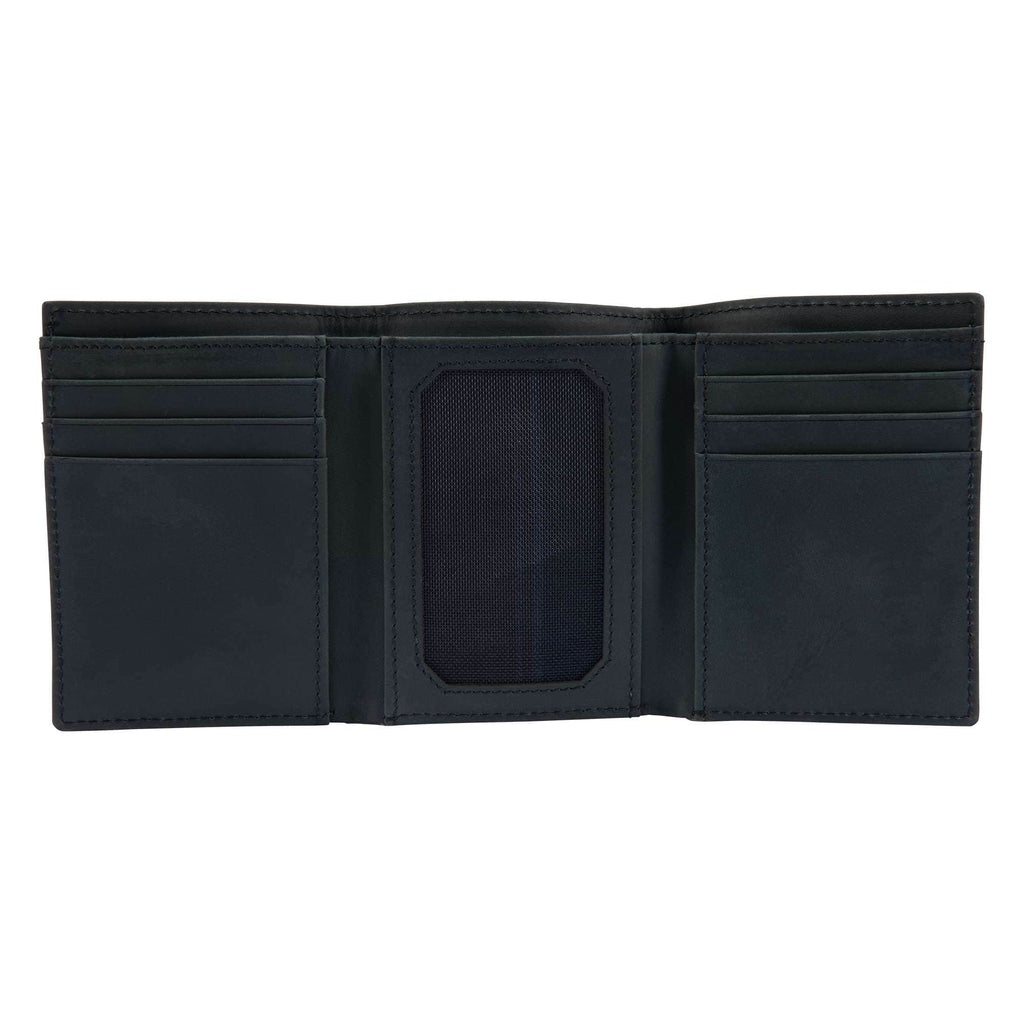 Saddle leather trifold wallet