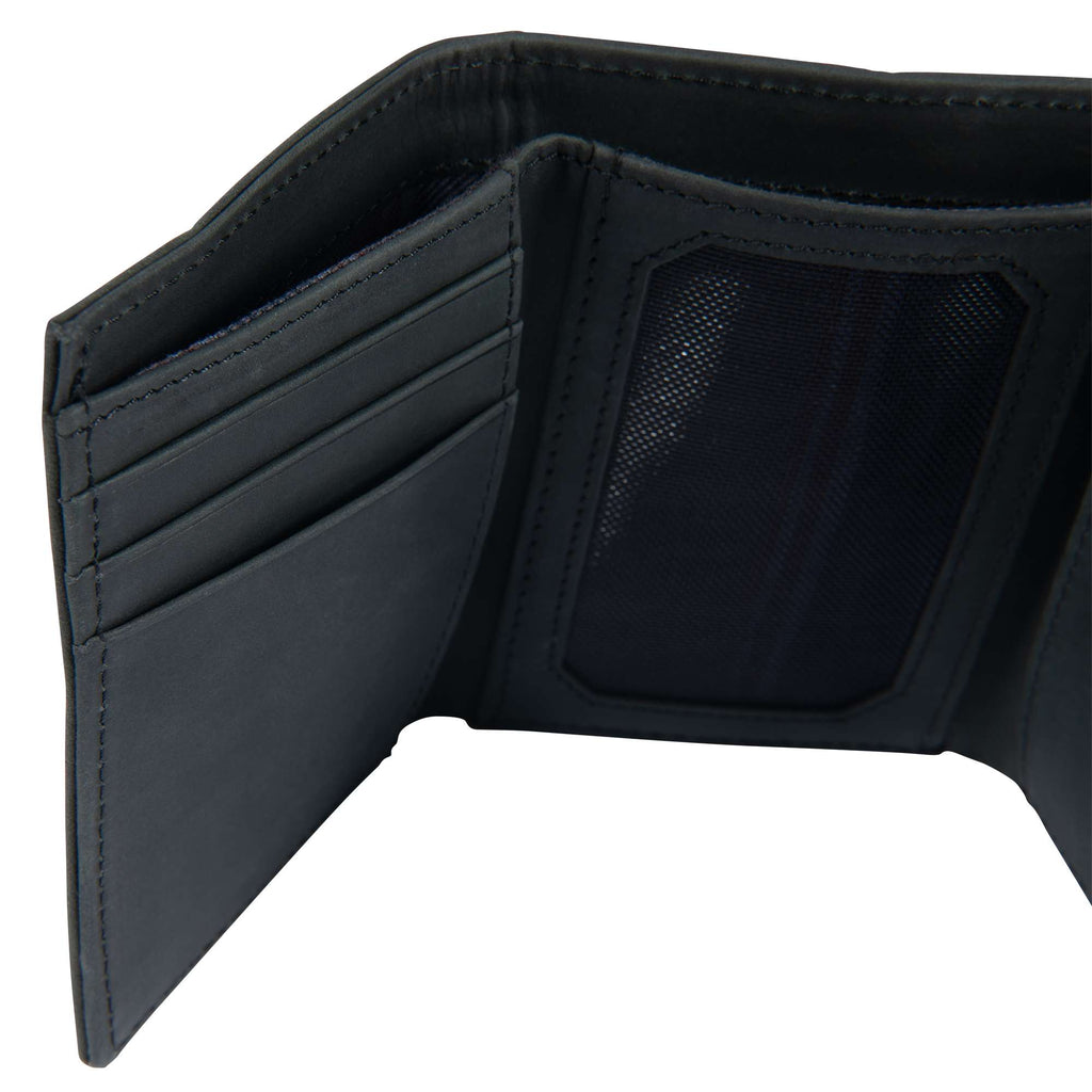 Saddle leather trifold wallet
