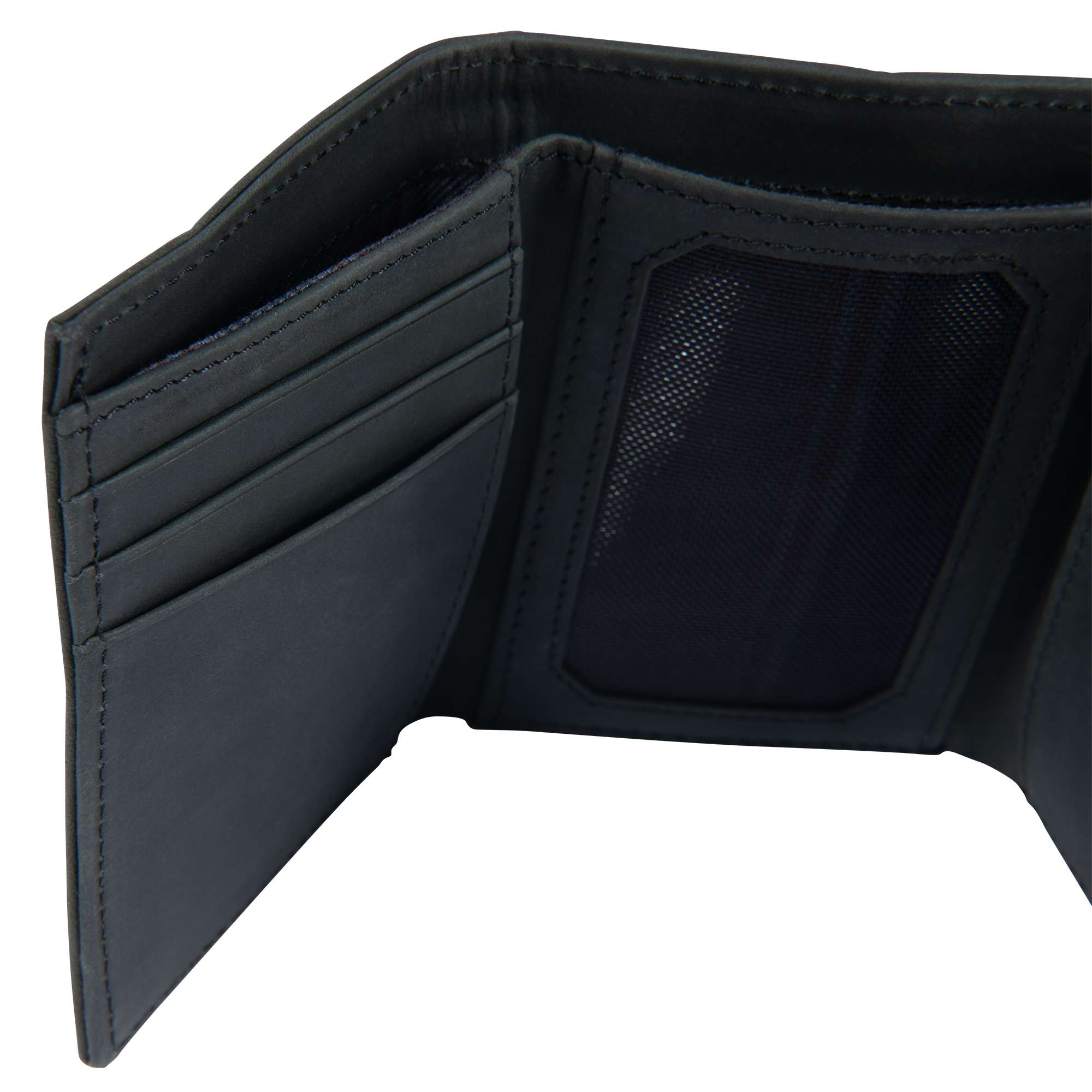 Saddle leather trifold wallet