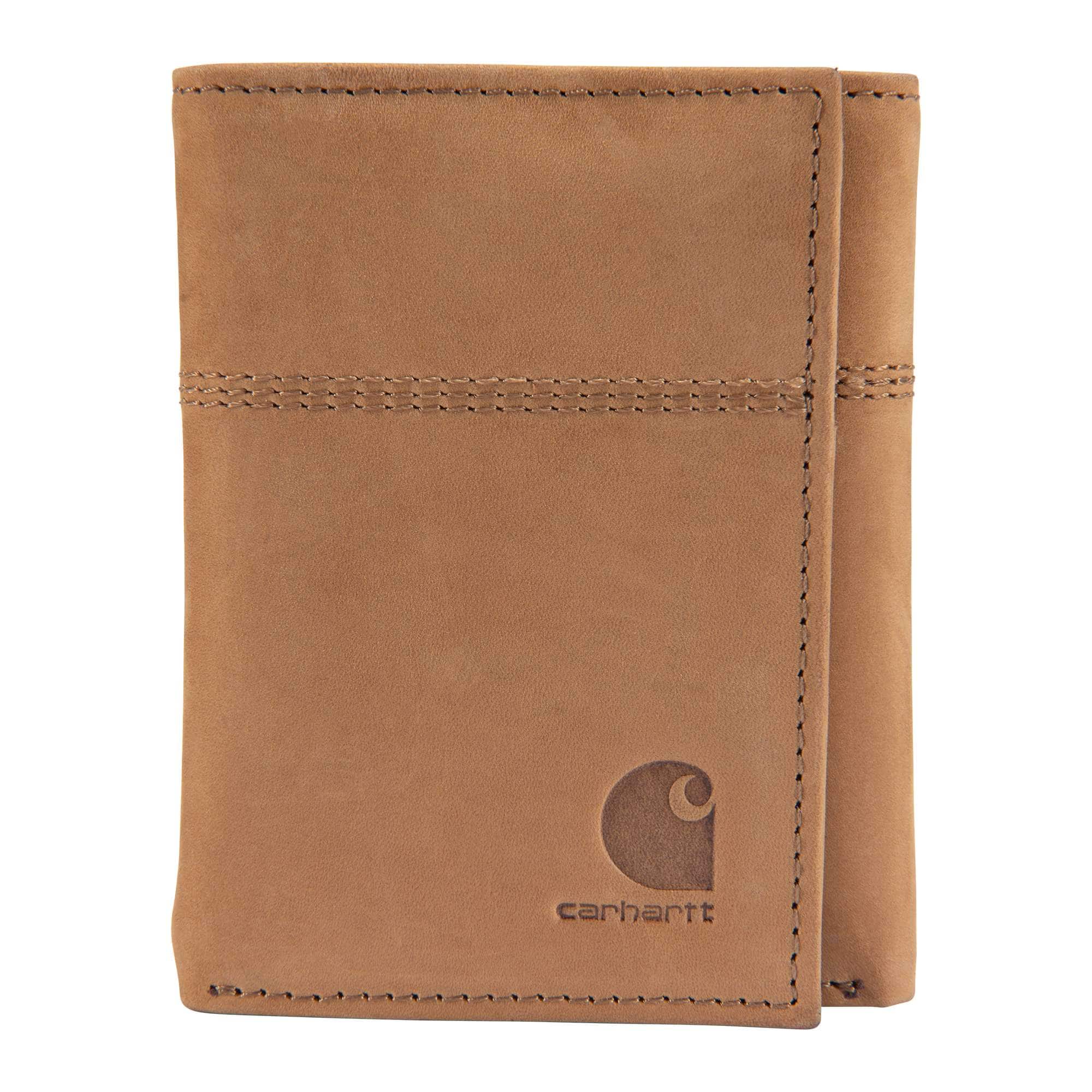 Saddle leather trifold wallet