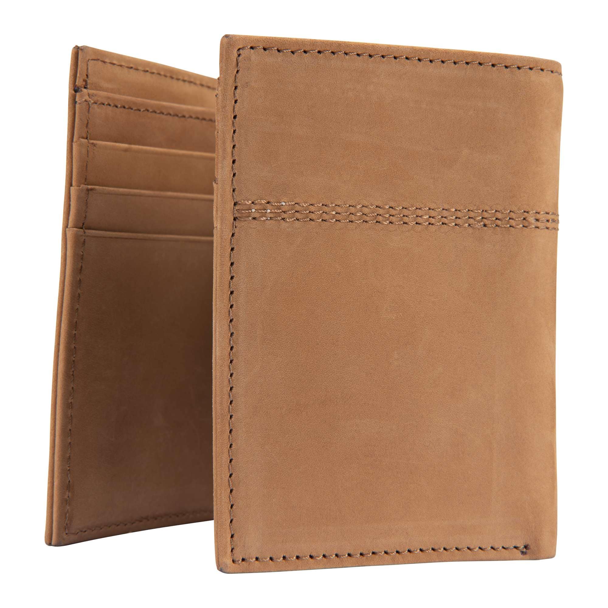 Saddle leather trifold wallet