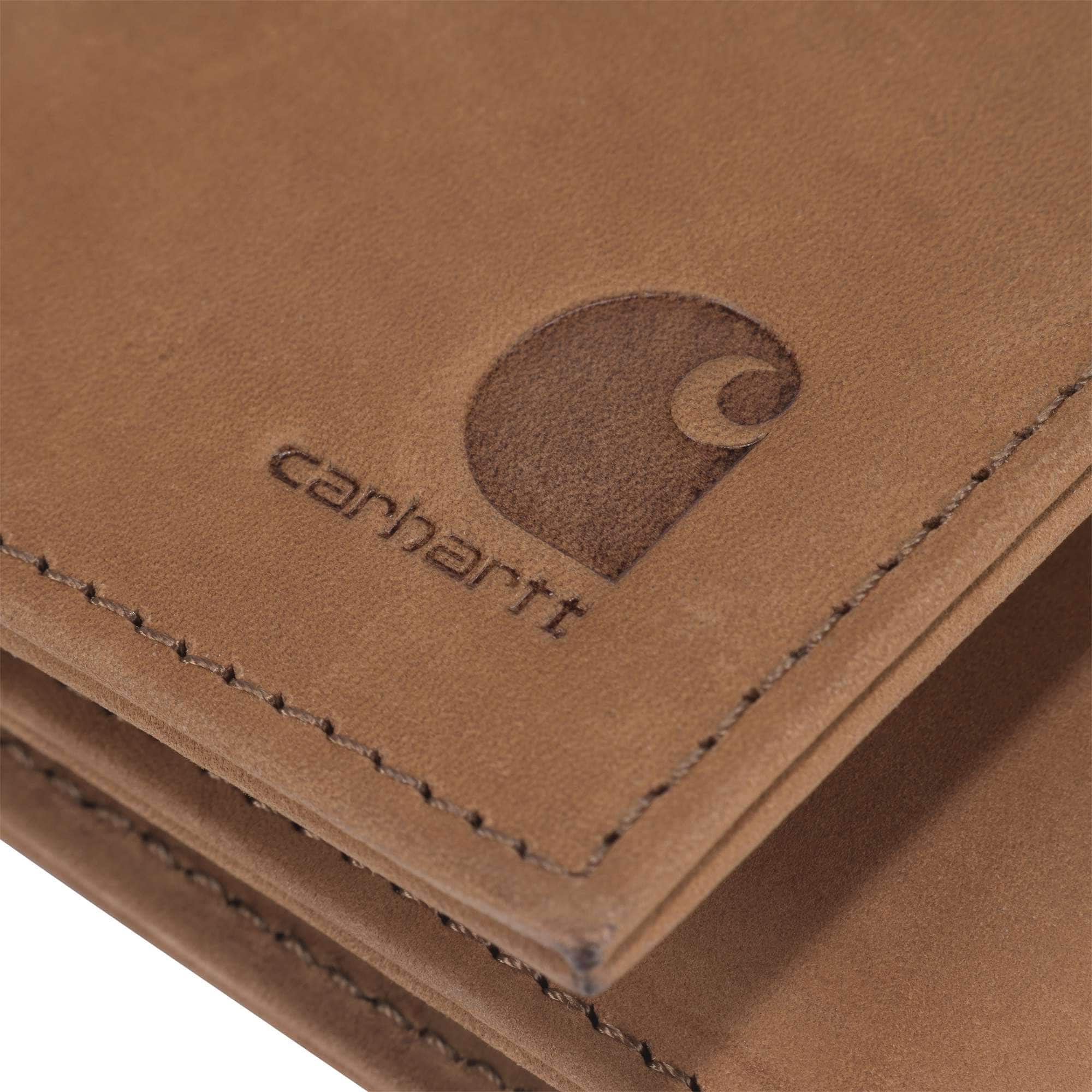 Saddle leather trifold wallet